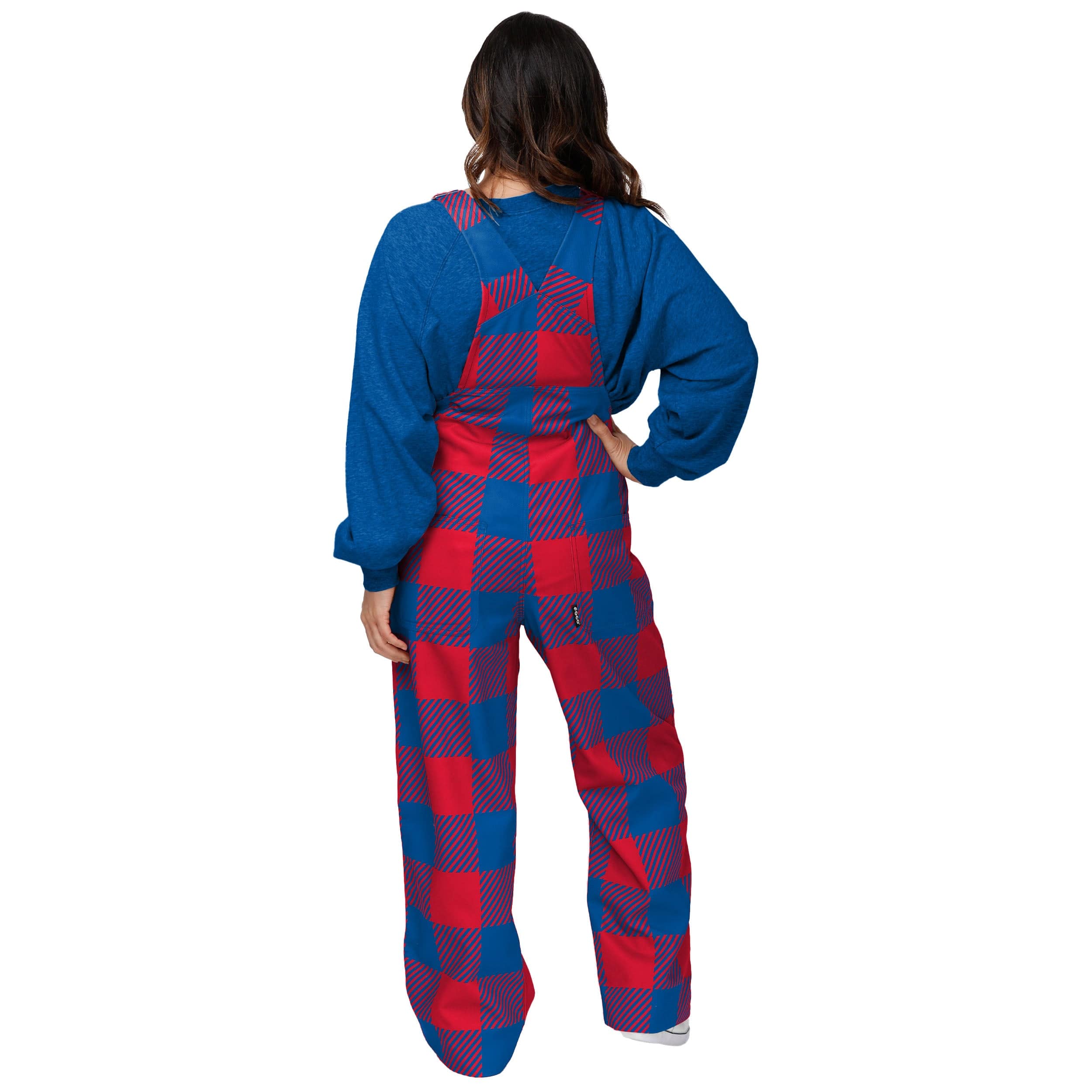 Buffalo Bills NFL Womens Plaid Bib Overalls - Image 2