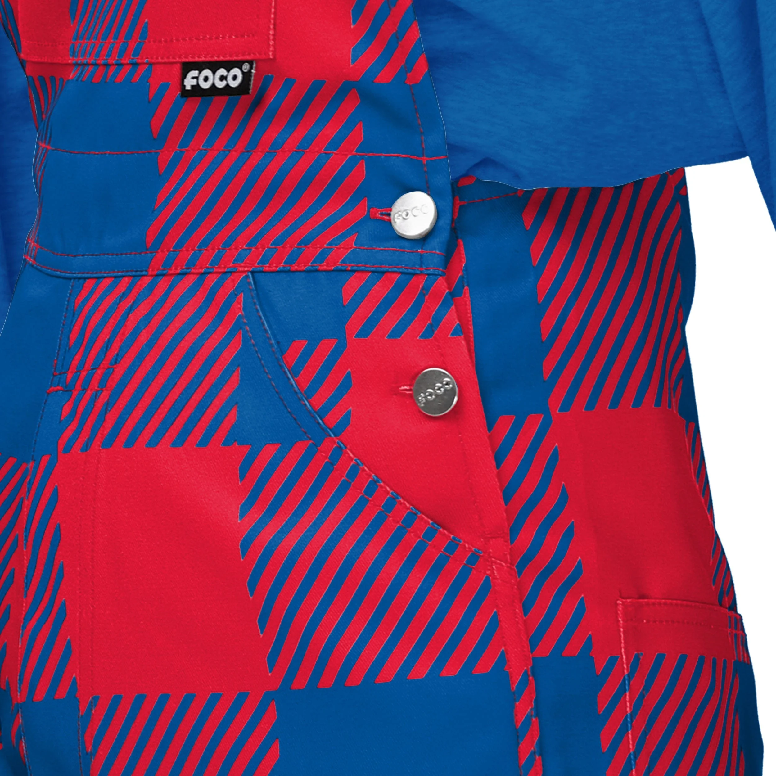 Buffalo Bills NFL Womens Plaid Bib Overalls - Image 5