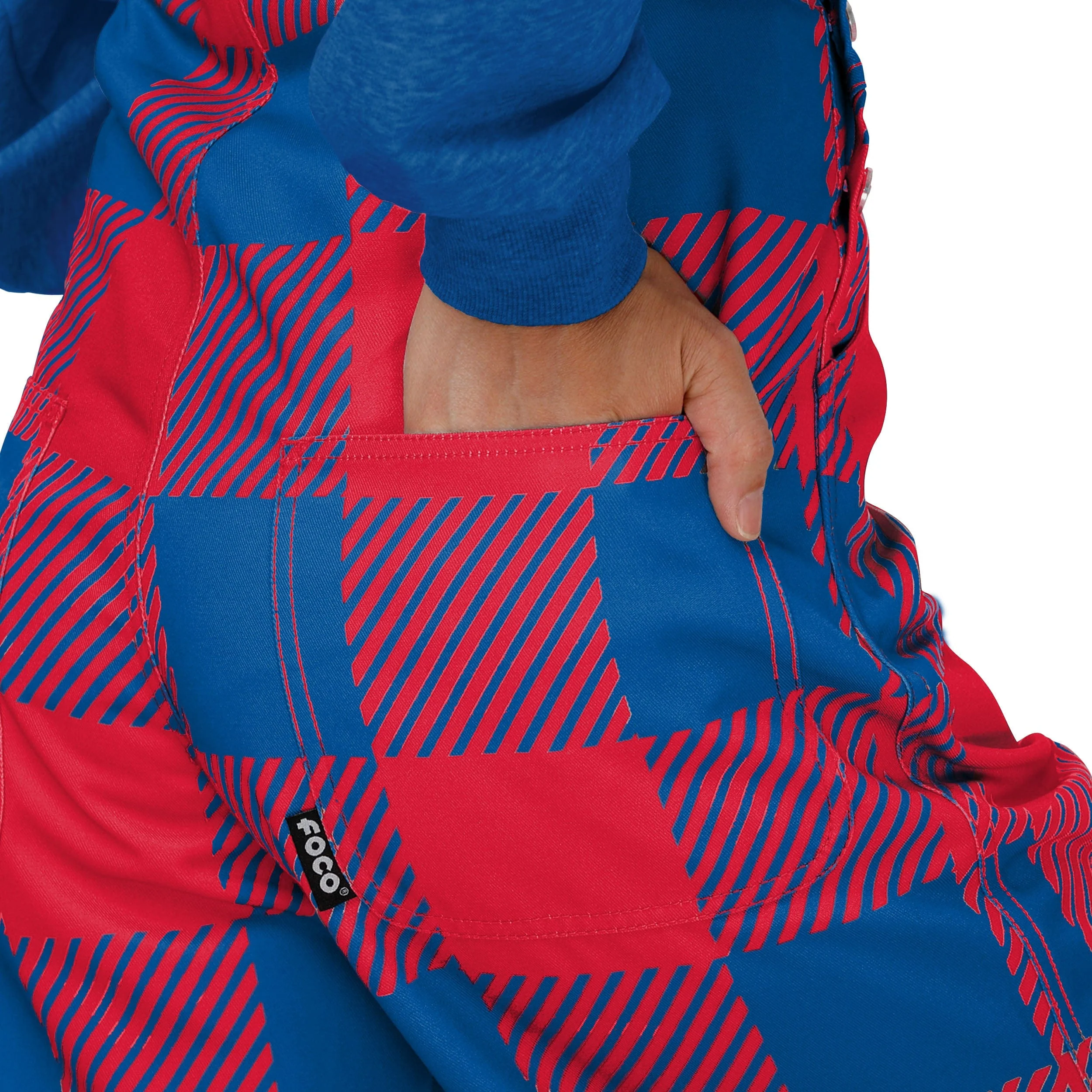 Buffalo Bills NFL Womens Plaid Bib Overalls - Image 6