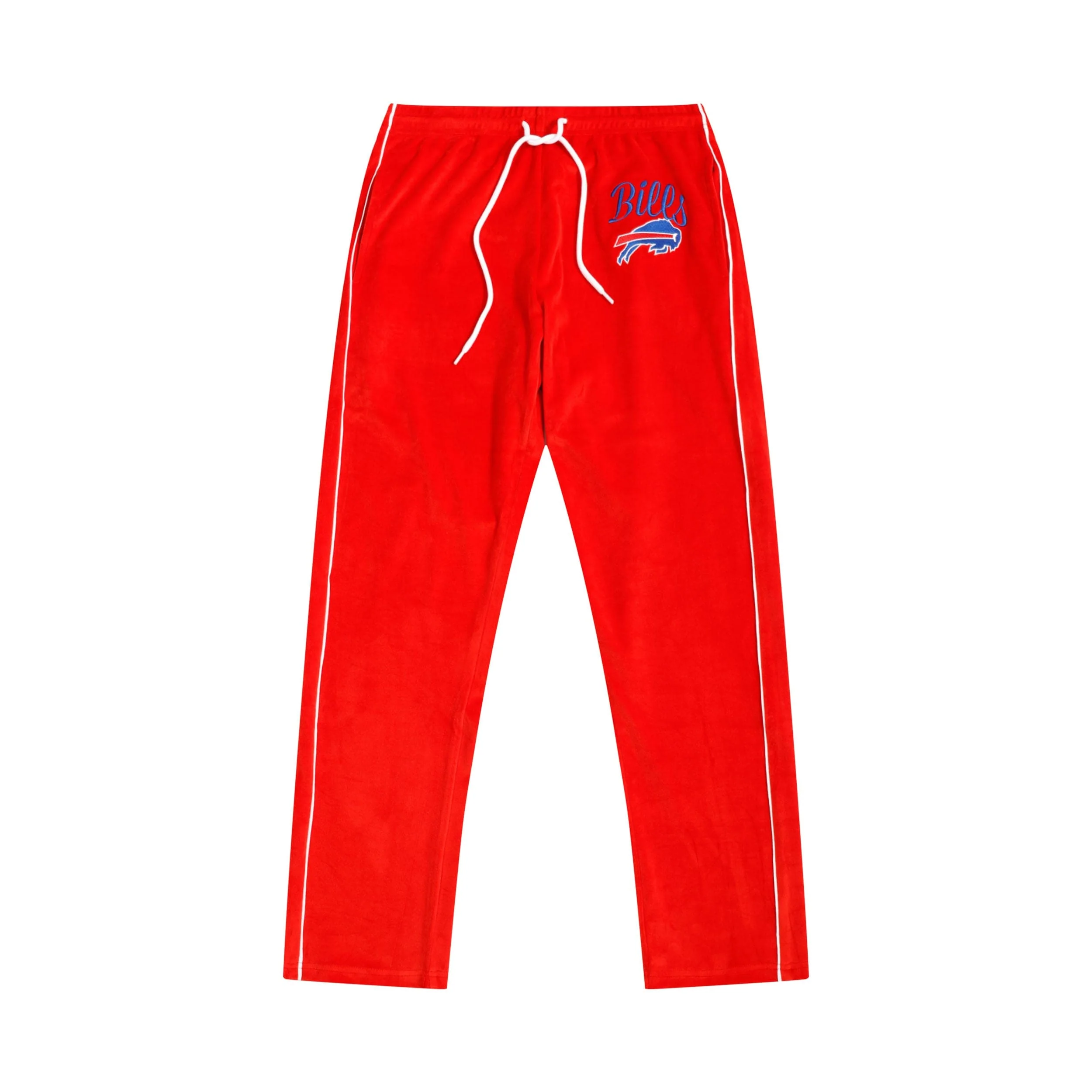 Buffalo Bills NFL Womens Red Velour Pants - Image 4