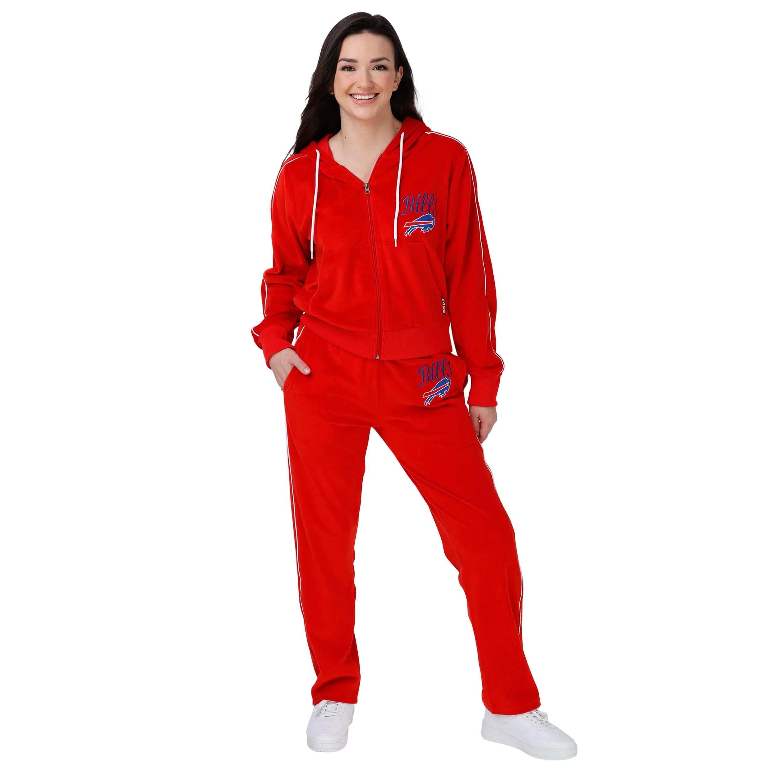 Buffalo Bills NFL Womens Red Velour Pants - Image 5