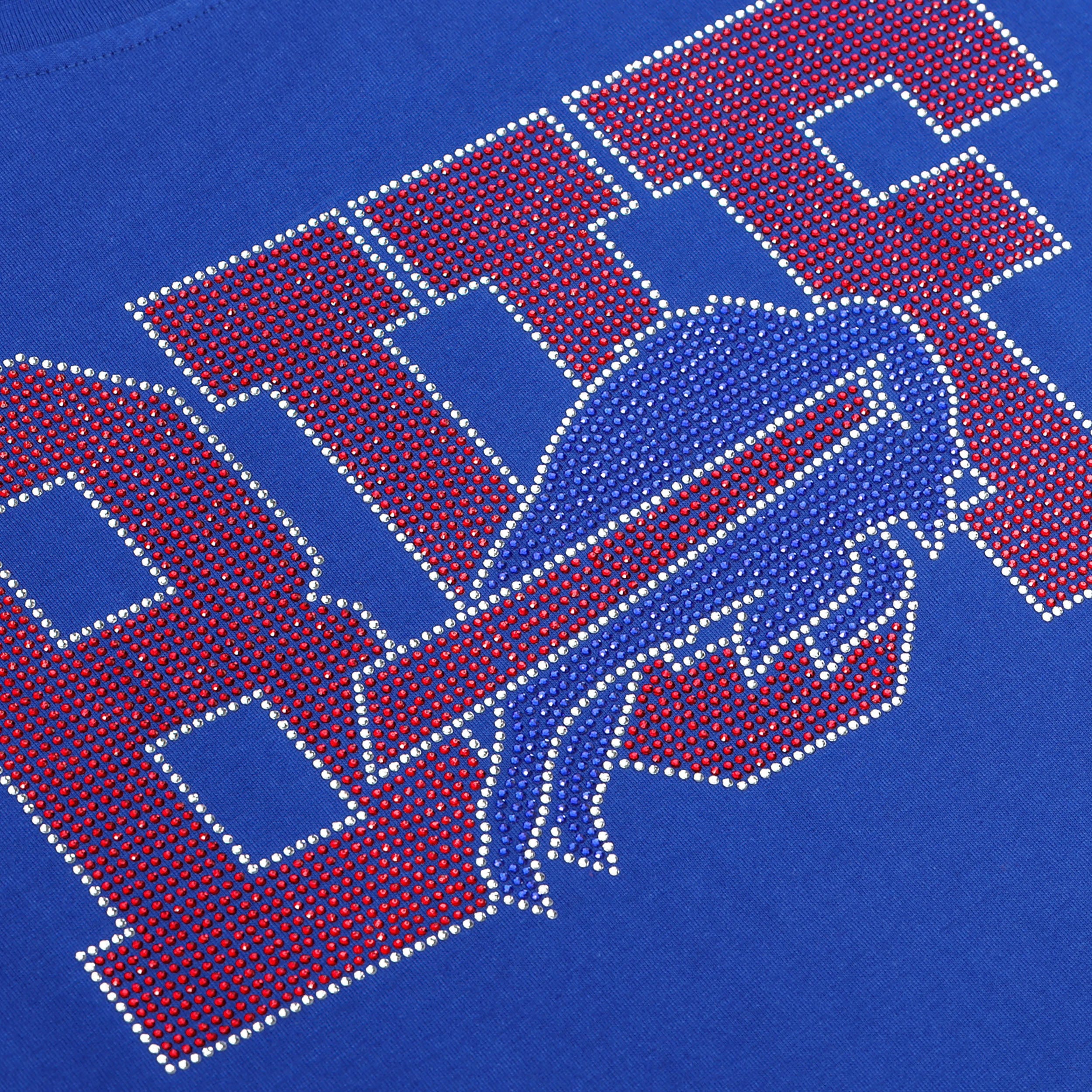 Buffalo Bills NFL Womens Rhinestone Logo Crop Top - Image 2
