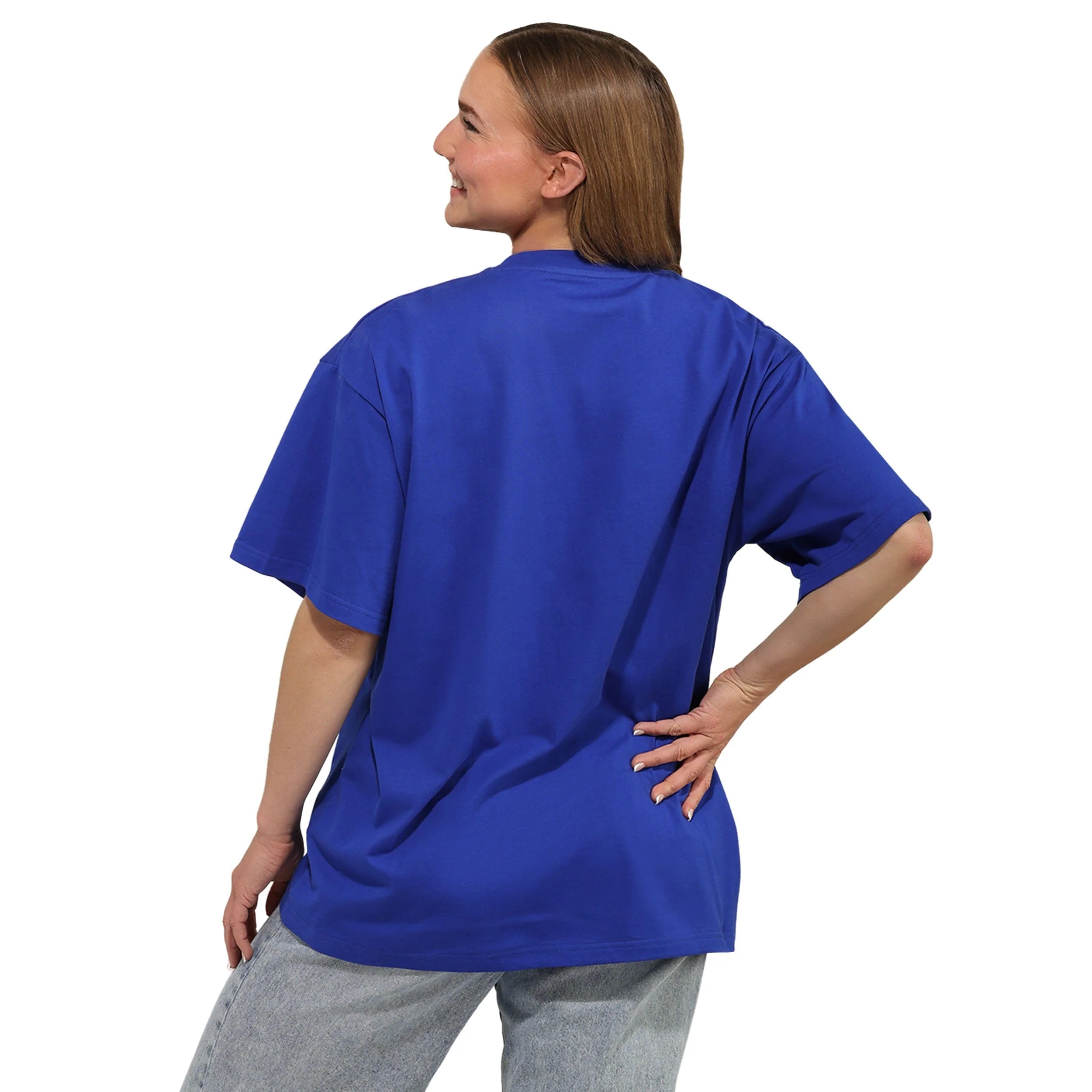 Buffalo Bills NFL Womens Rhinestone Logo Oversized Holiday T-Shirt - Image 2