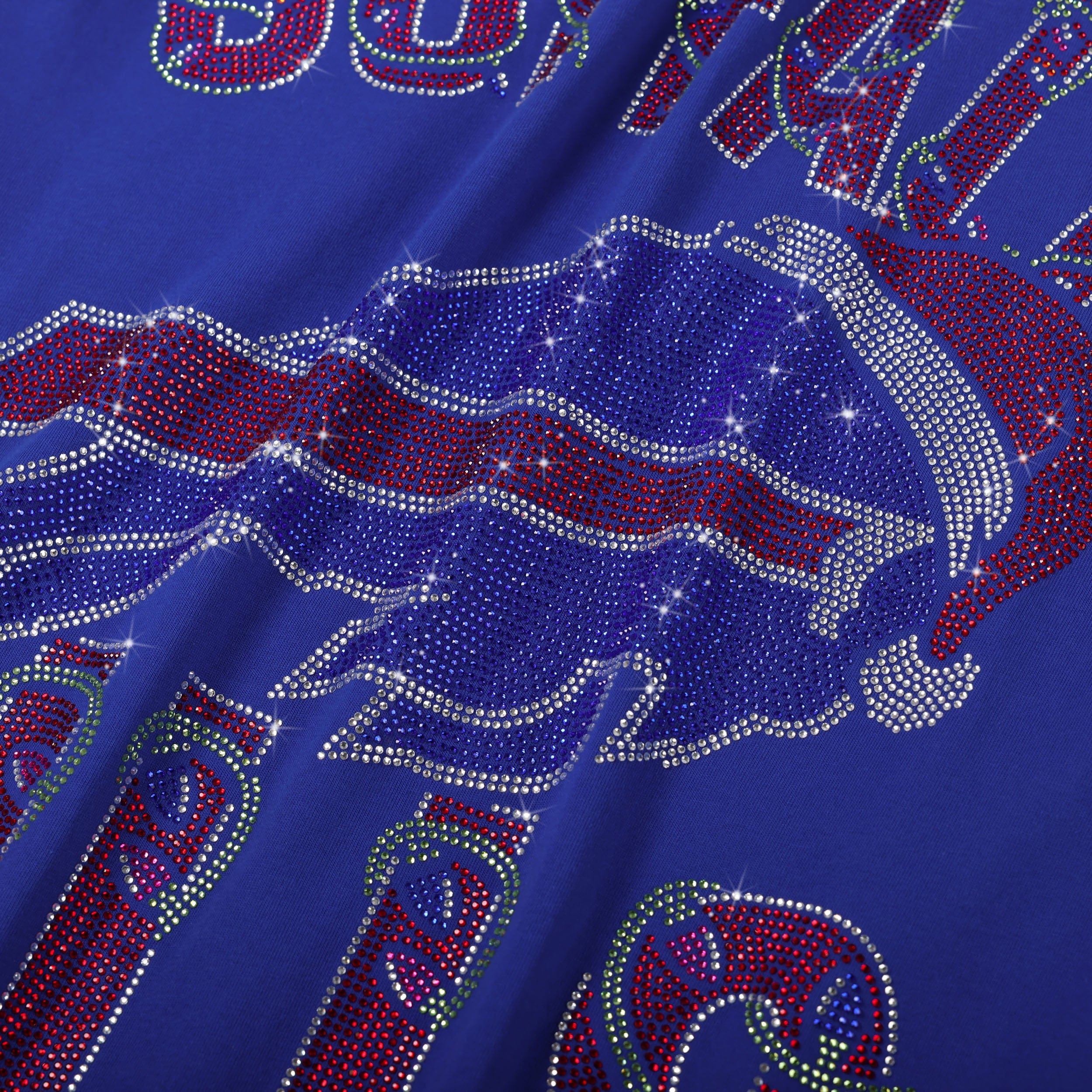 Buffalo Bills NFL Womens Rhinestone Logo Oversized Holiday T-Shirt - Image 3
