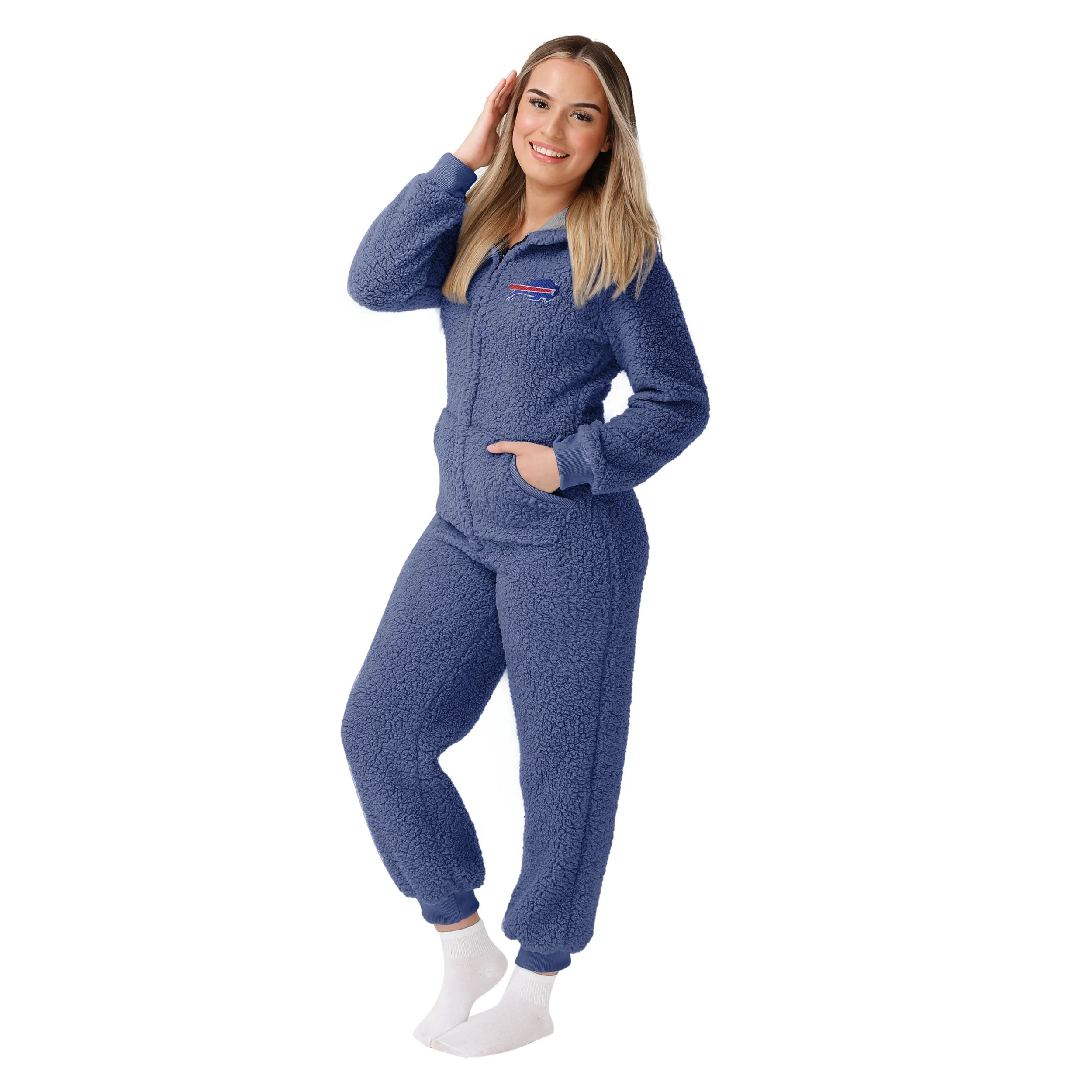 Buffalo Bills NFL Womens Sherpa One Piece Pajamas