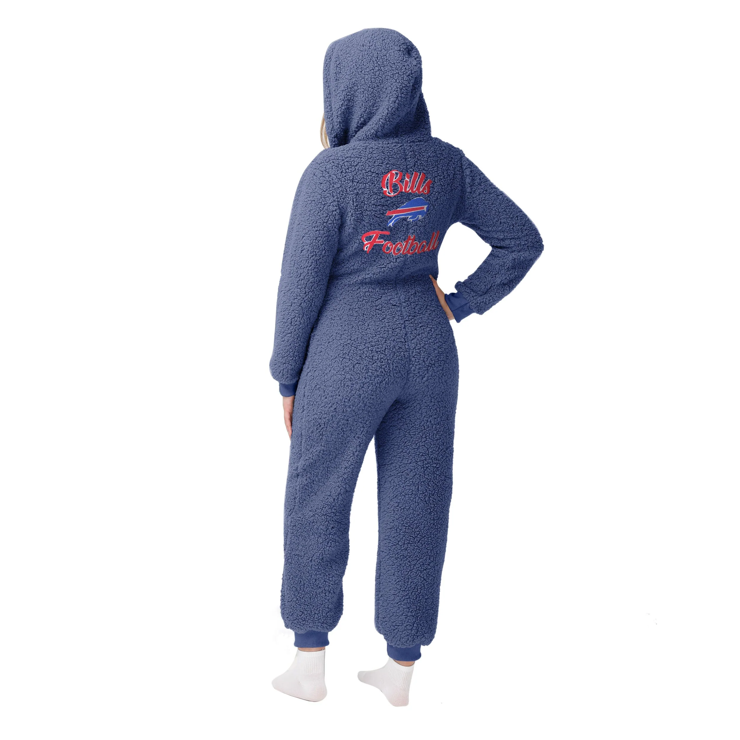 Buffalo Bills NFL Womens Sherpa One Piece Pajamas - Image 2