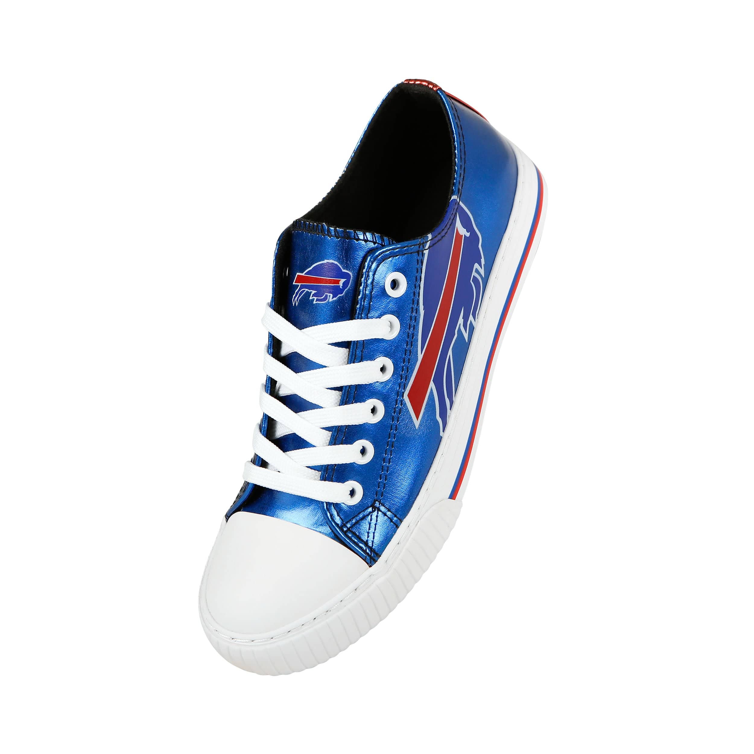 Buffalo Bills NFL Womens Team Color Metallic Low Top Canvas Shoes - Image 2