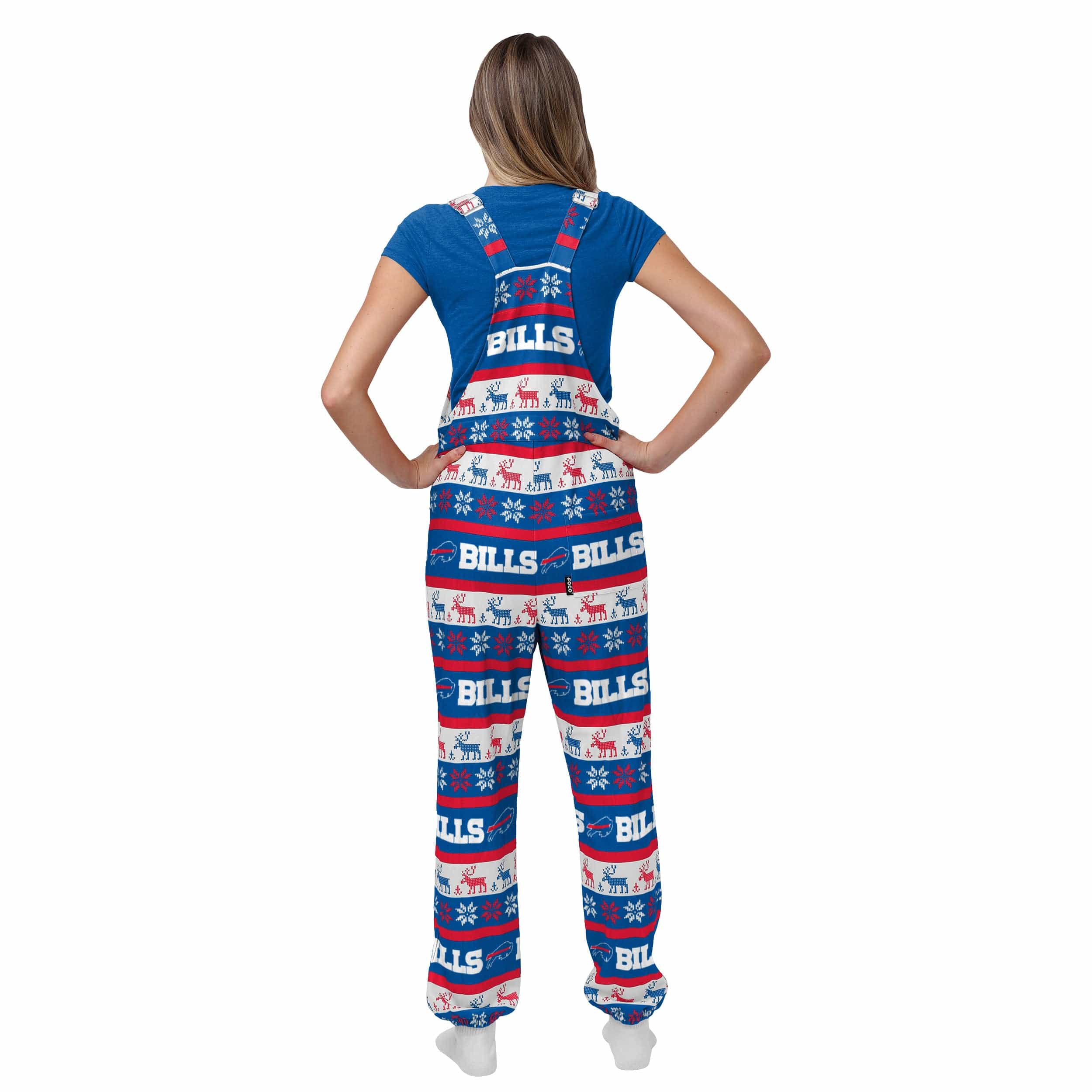 Buffalo Bills NFL Womens Ugly Home Gating Bib Overalls - Image 2
