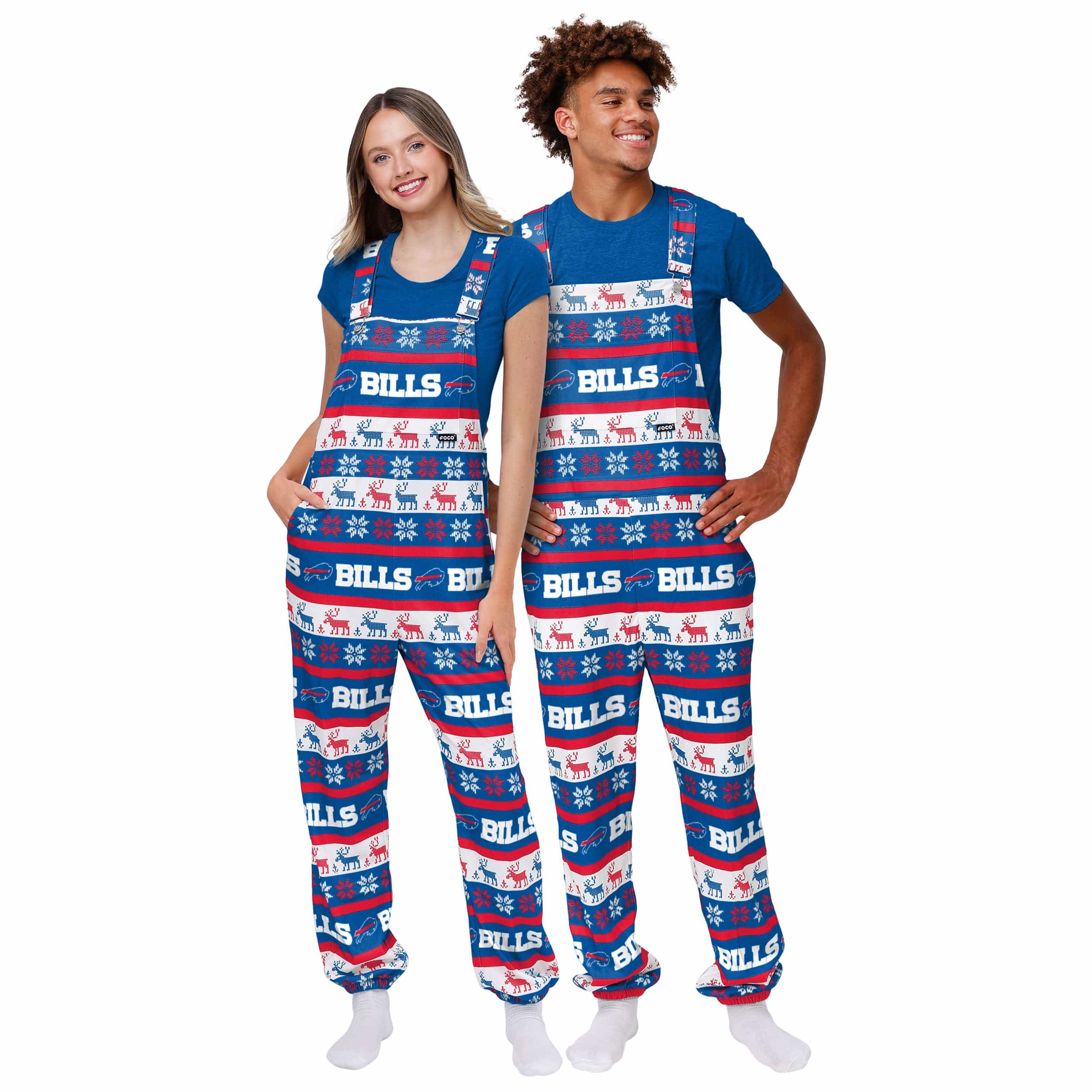Buffalo Bills NFL Womens Ugly Home Gating Bib Overalls - Image 3