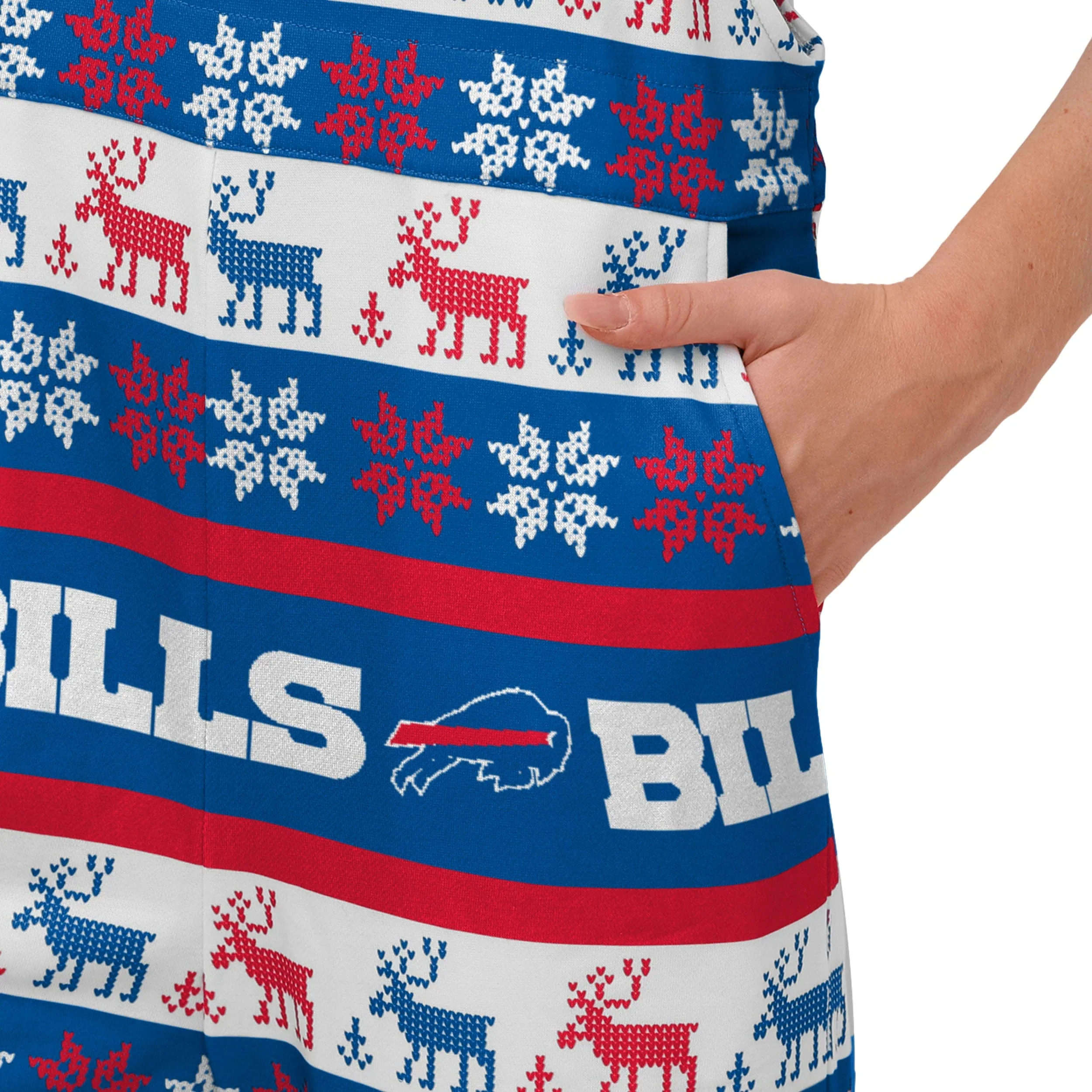 Buffalo Bills NFL Womens Ugly Home Gating Bib Overalls - Image 5