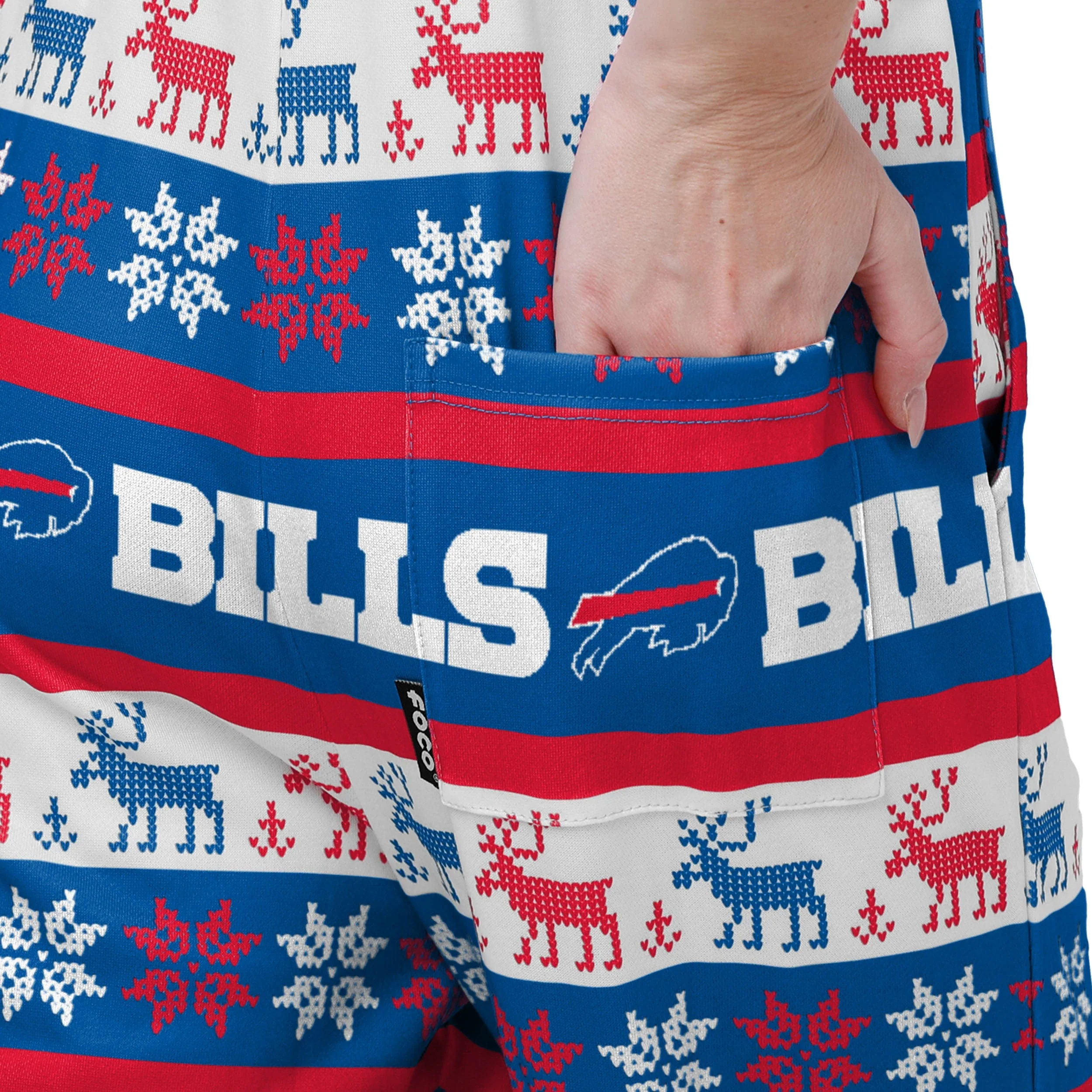 Buffalo Bills NFL Womens Ugly Home Gating Bib Overalls - Image 6