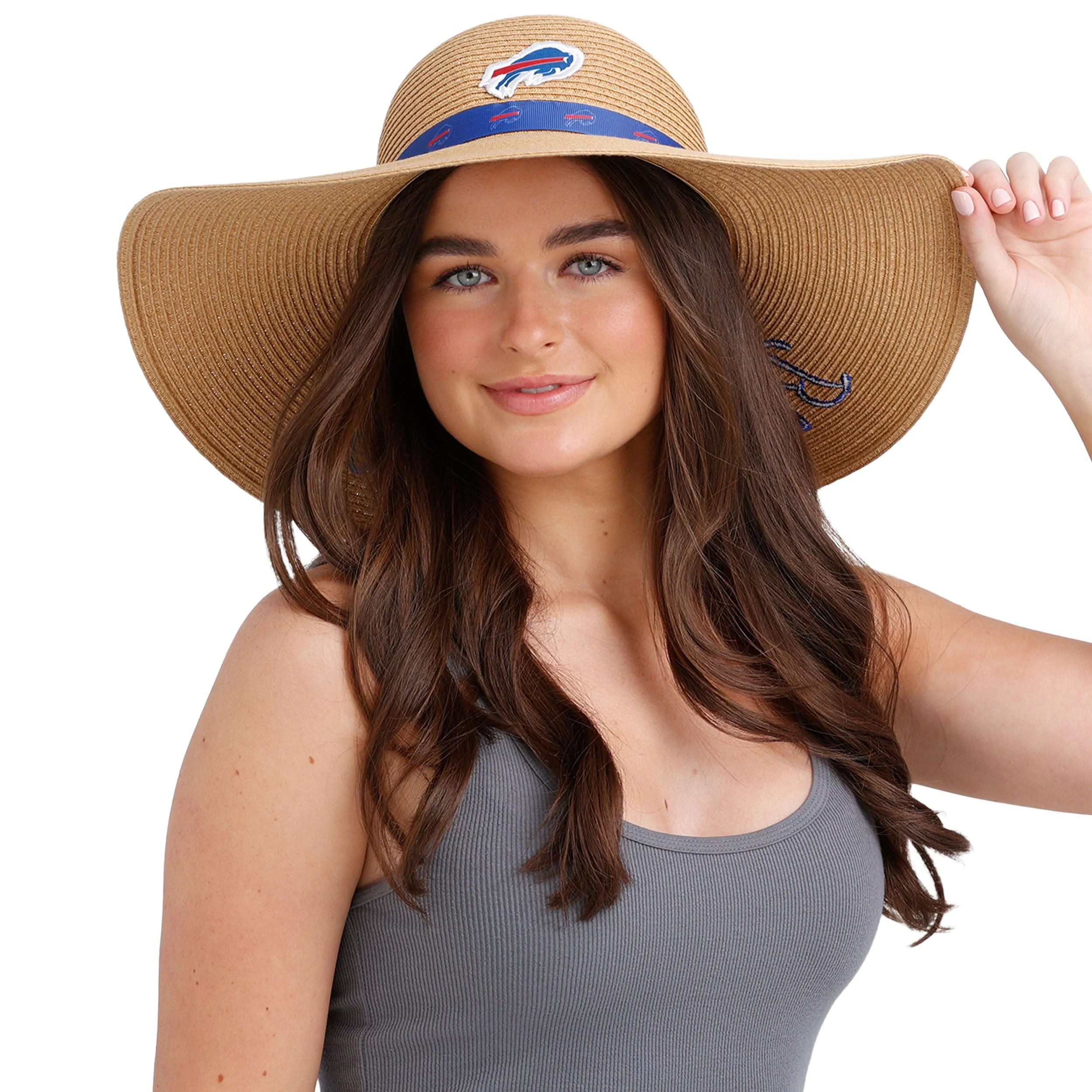 Buffalo Bills NFL Womens Wordmark Beach Straw Hat - Image 3