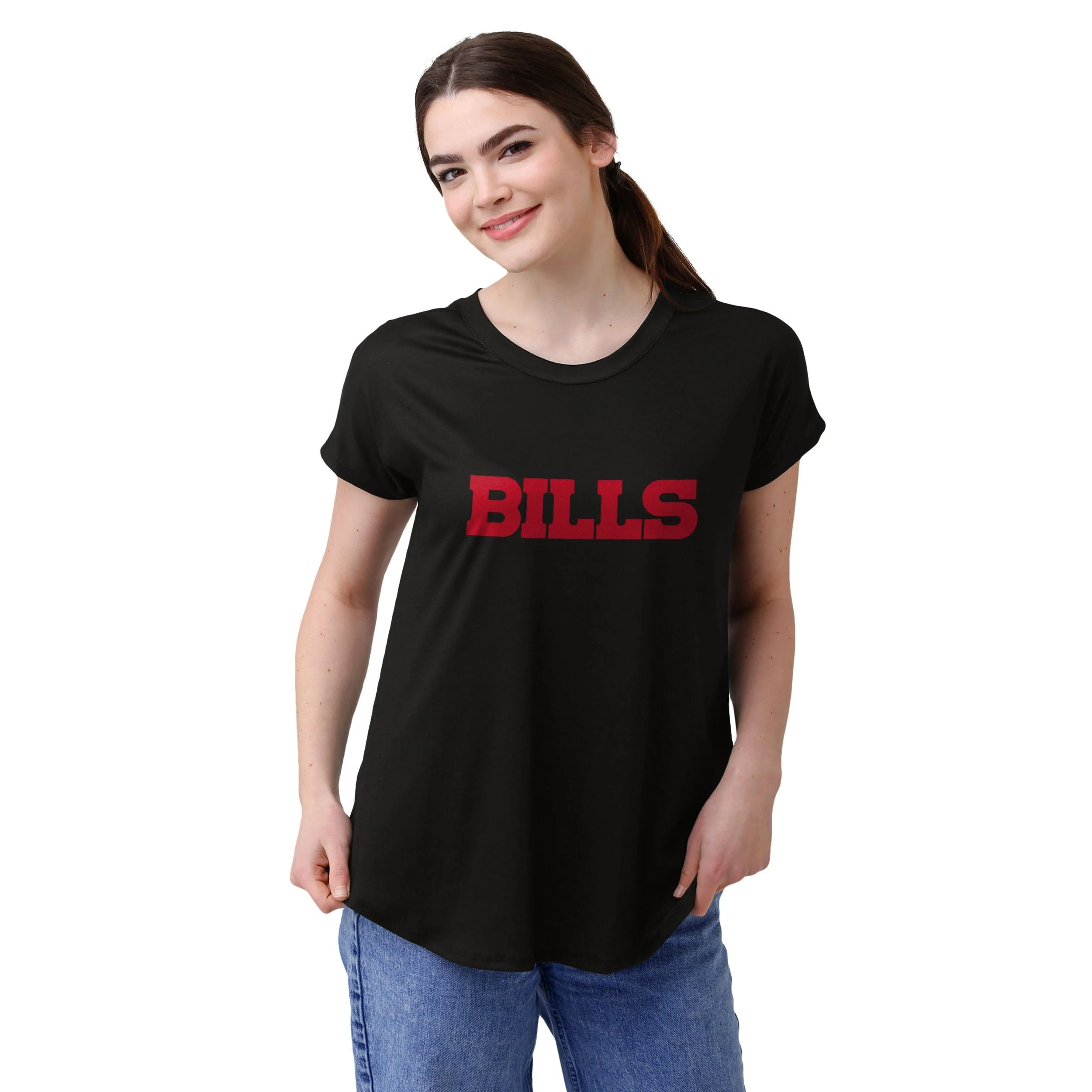 Buffalo Bills NFL Womens Wordmark Black Tunic Top