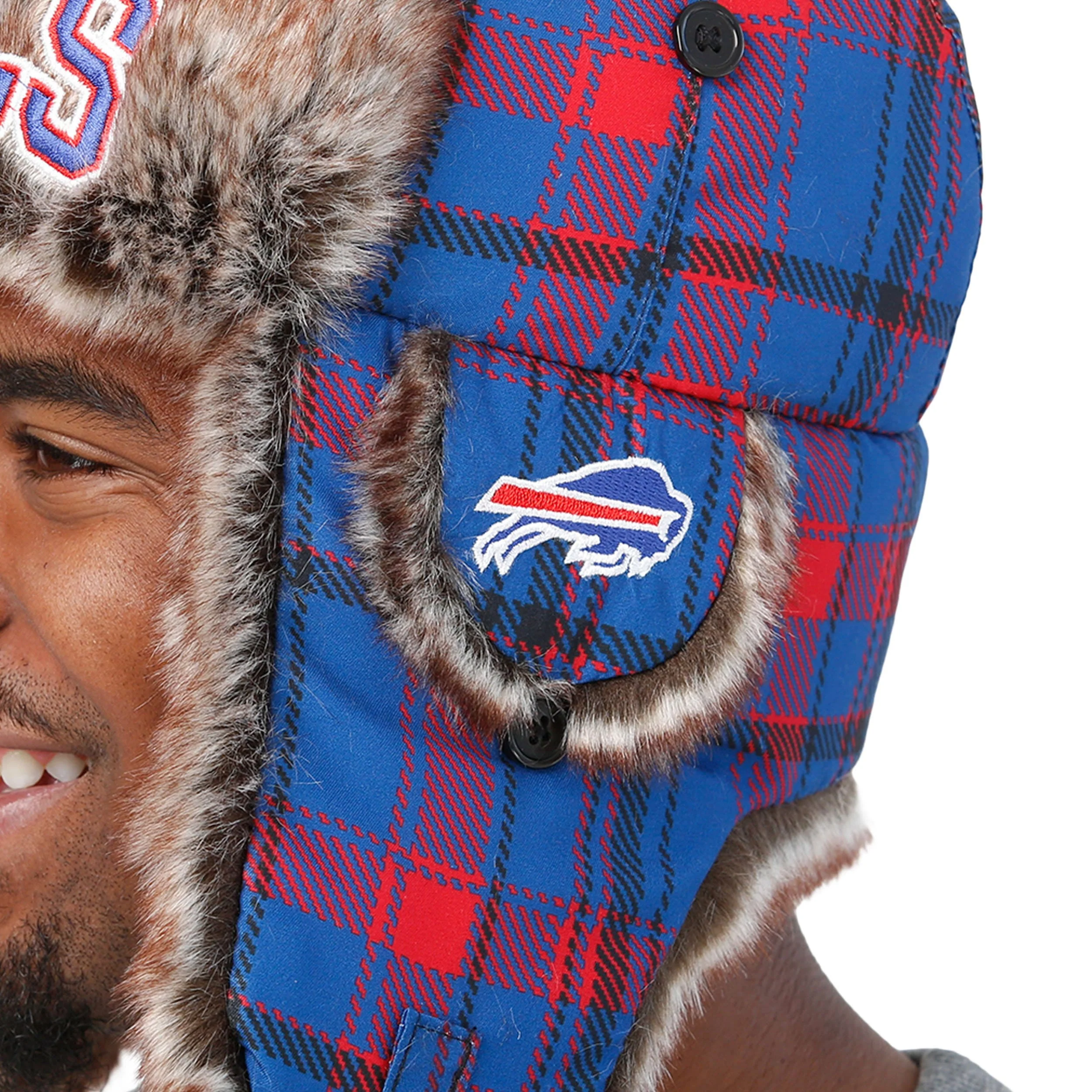 Buffalo Bills NFL Wordmark Flannel Trapper Hat - Image 3