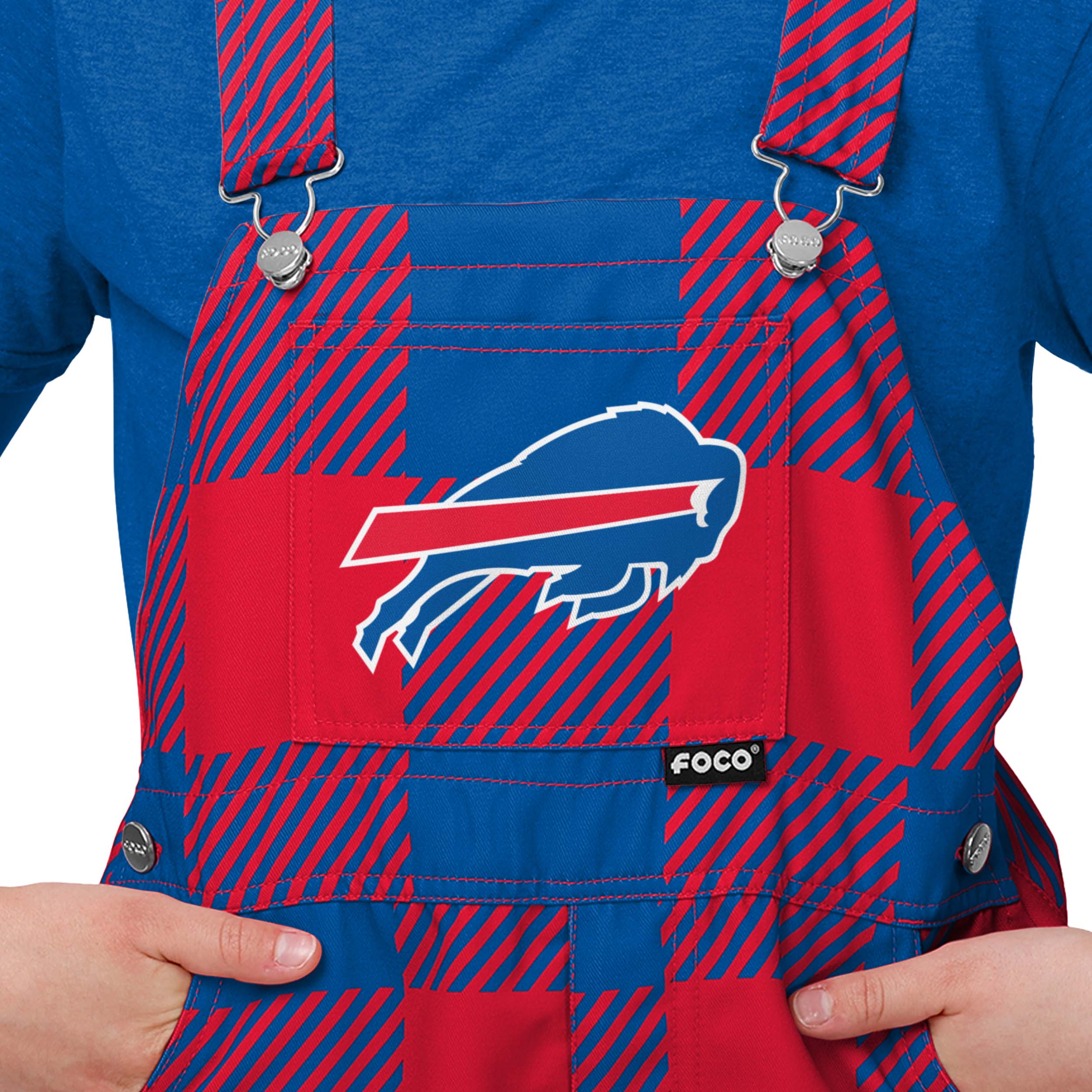 Buffalo Bills NFL Youth Plaid Bib Overalls - Image 4
