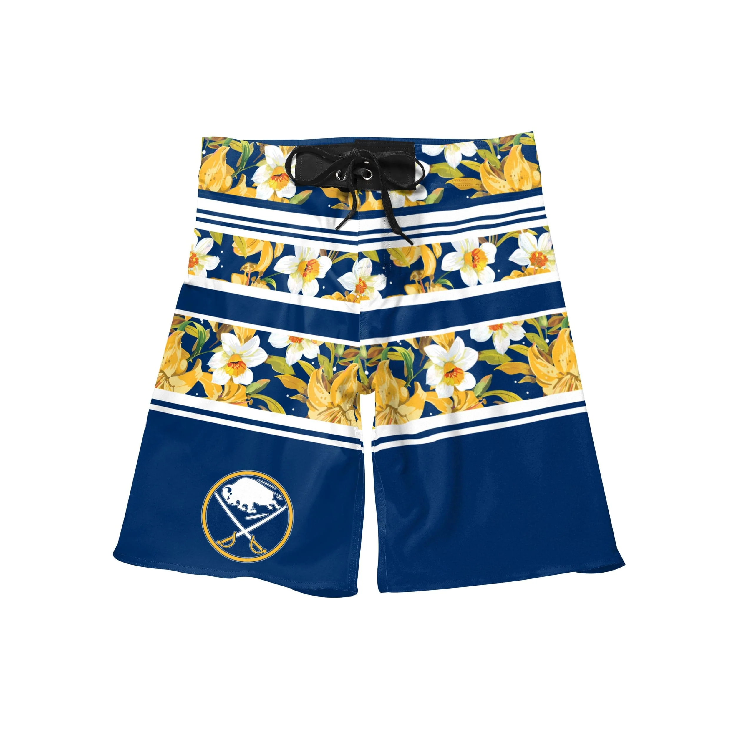 Buffalo Sabres Mens NHL Floral Stripe Boardshorts - Image 5