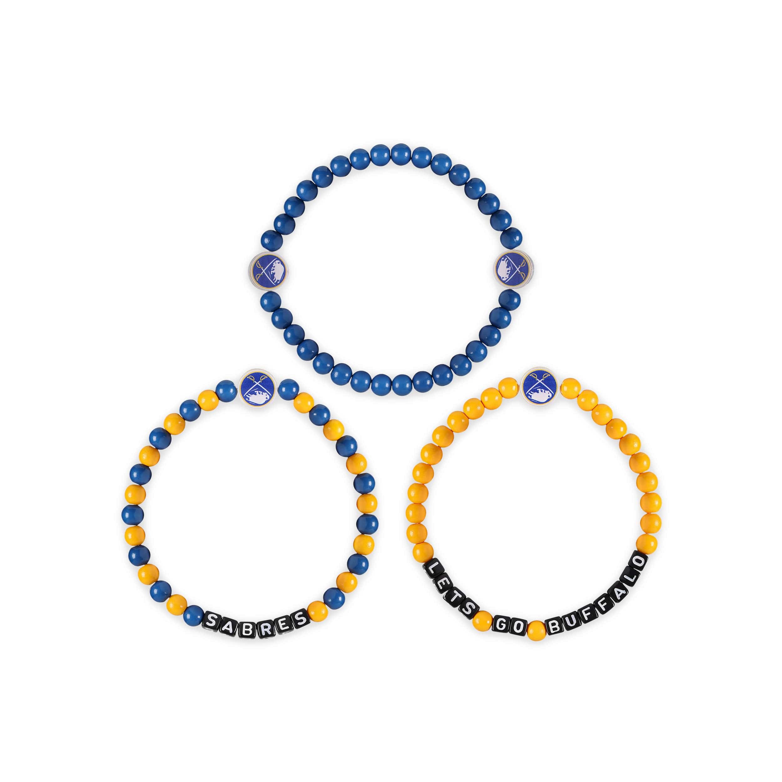 Buffalo Sabres NHL 3 Pack Beaded Friendship Bracelet - Image 3