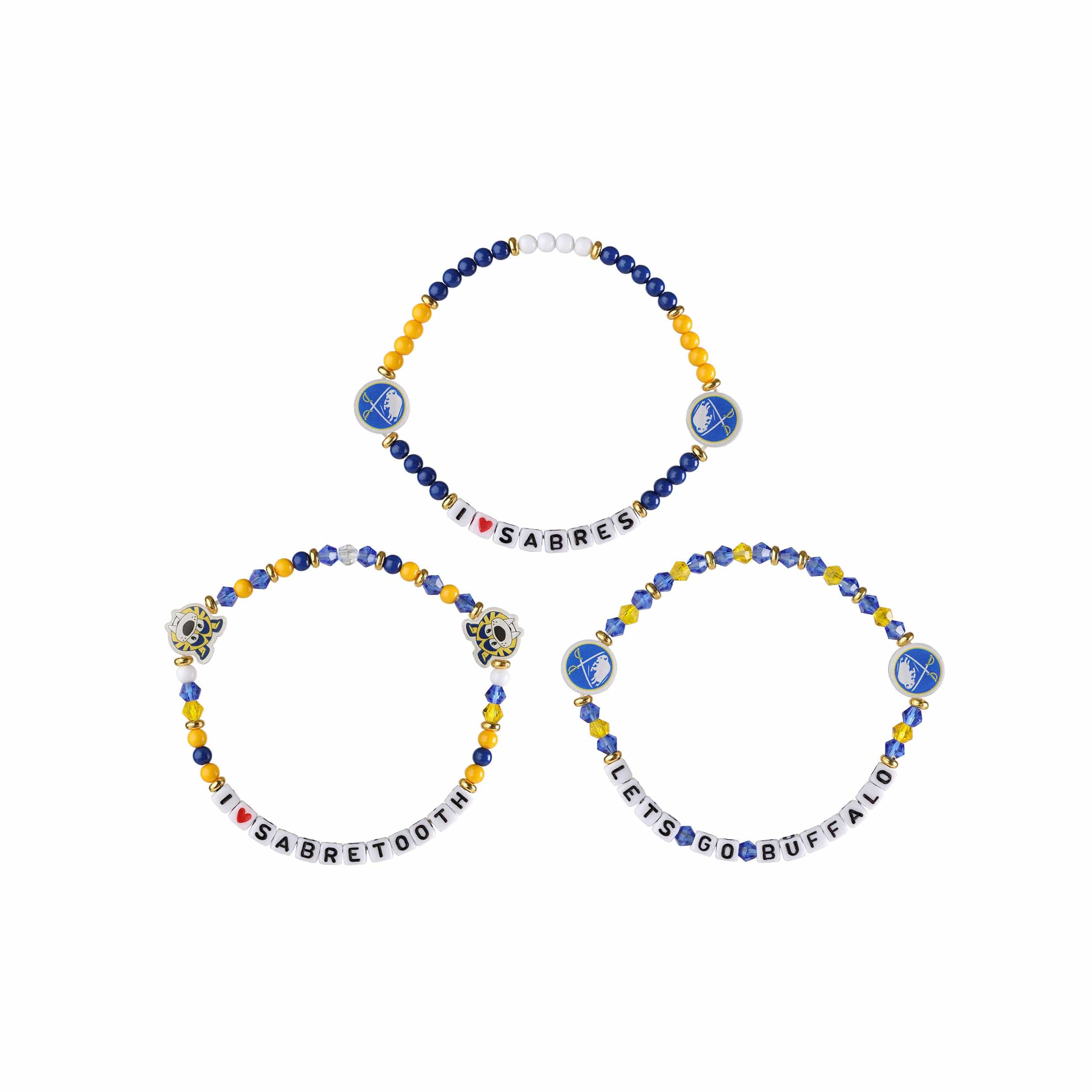 Buffalo Sabres NHL 3 Pack Friendship Bracelet - Image 3