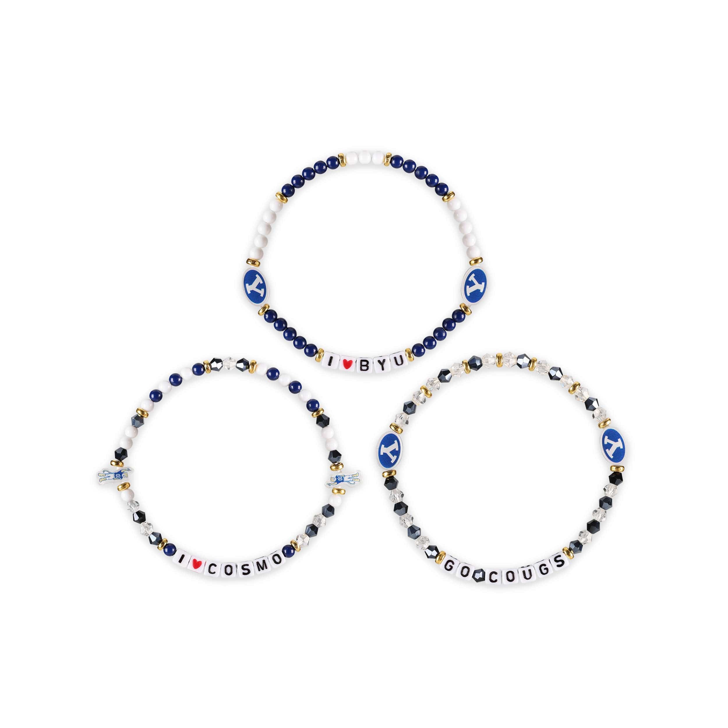 BYU Cougars NCAA 3 Pack Friendship Bracelet - Image 3