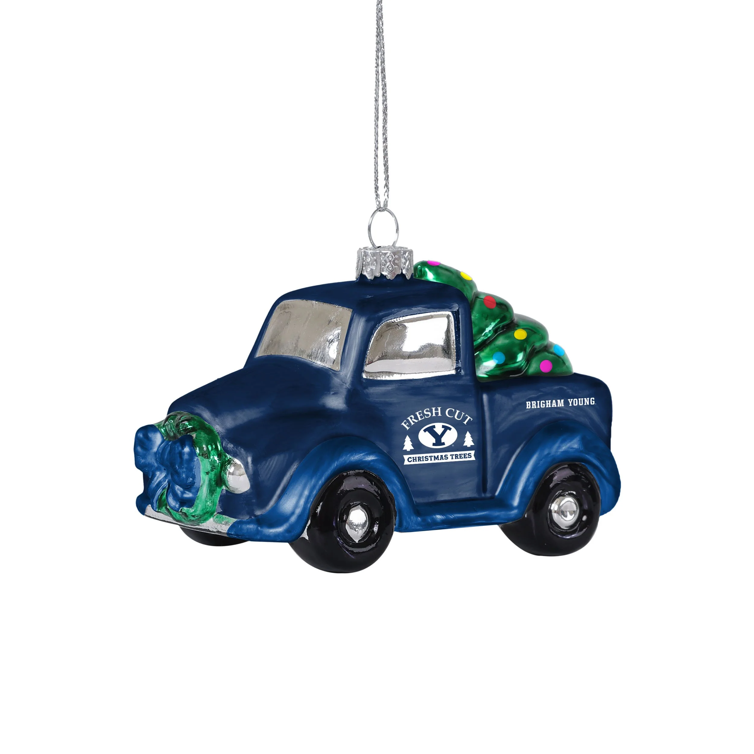BYU Cougars NCAA Blown Glass Truck Ornament - Image 2