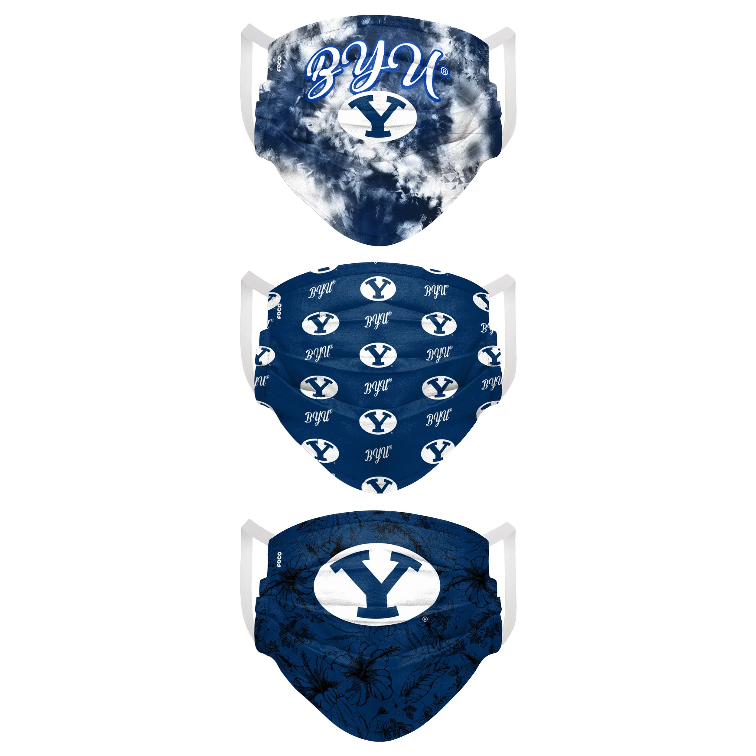 BYU Cougars NCAA Womens Matchday 3 Pack Face Cover - Image 2
