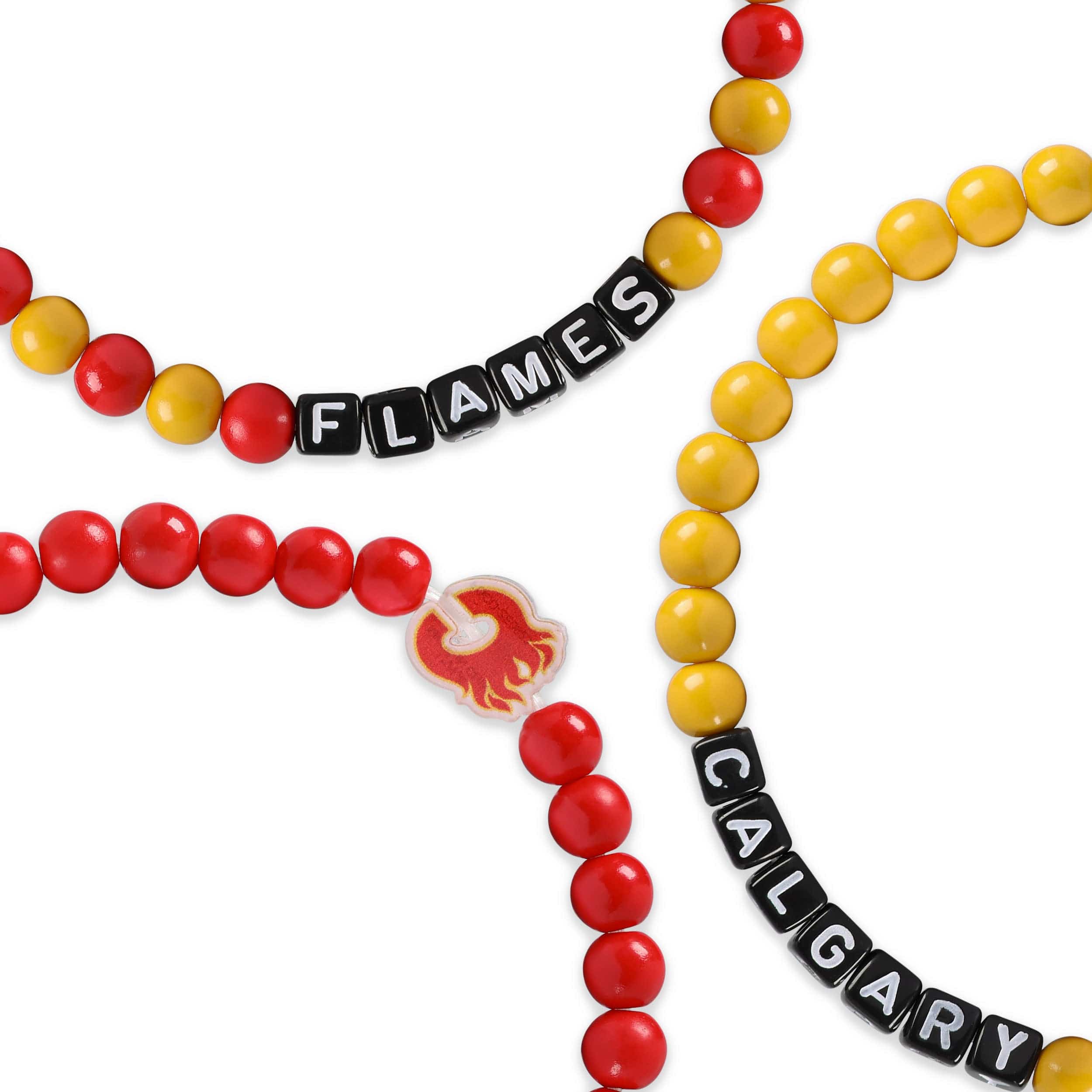 Calgary Flames NHL 3 Pack Beaded Friendship Bracelet - Image 2
