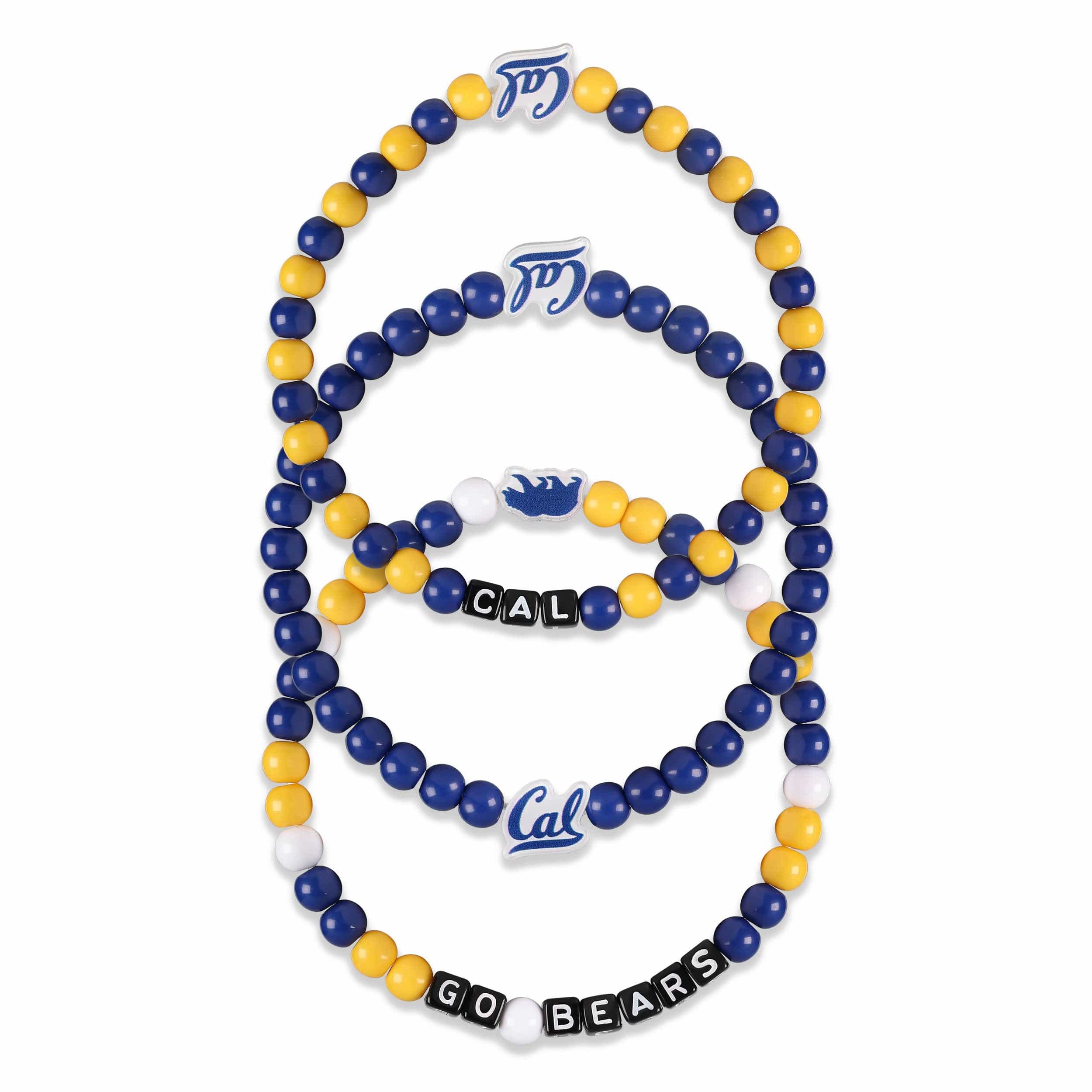 California Bears NCAA 3 Pack Beaded Friendship Bracelet