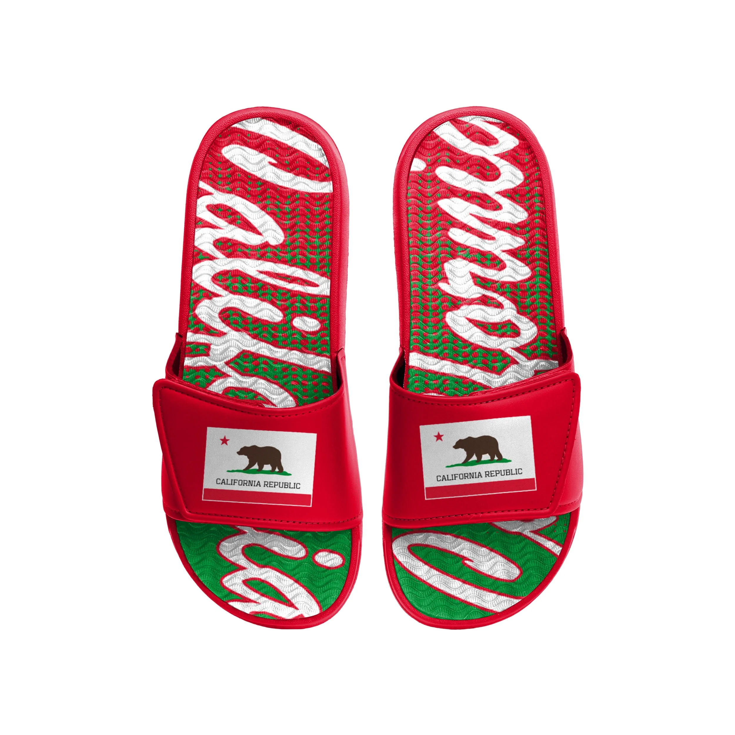 California Mens Flag Gradient Wordmark Gel Slide - Image 2