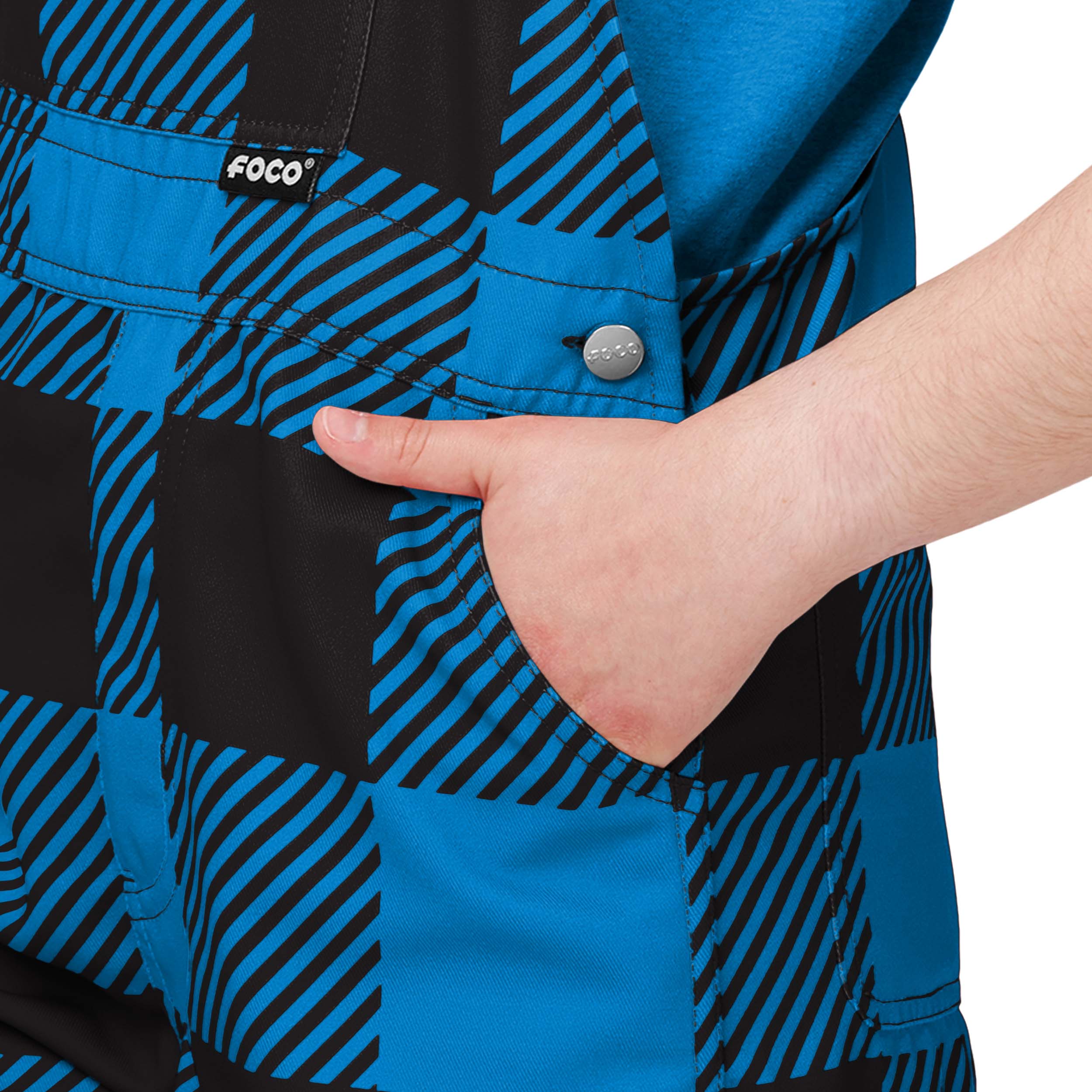 Carolina Panthers NFL Youth Plaid Bib Overalls - Image 5