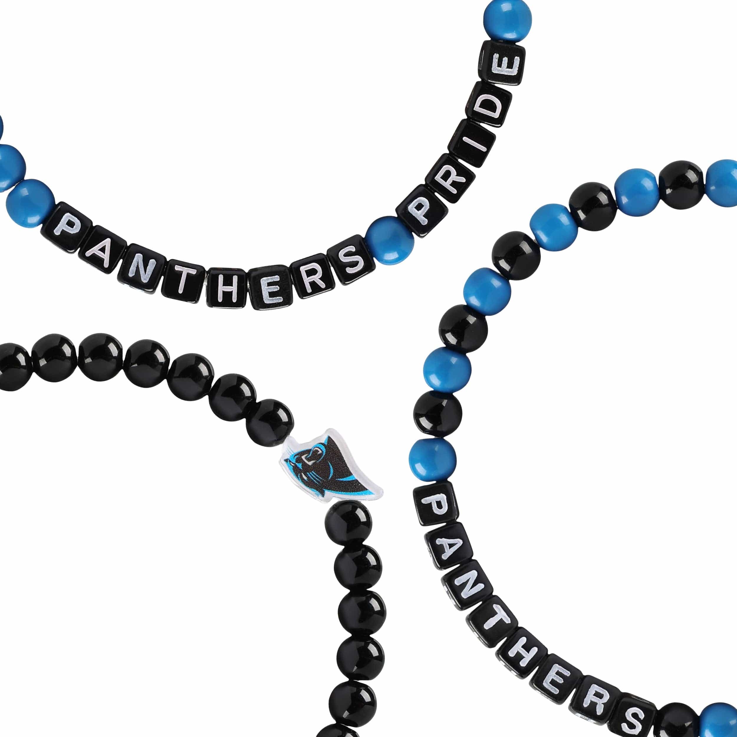 Carolina Panthers NFL 3 Pack Beaded Friendship Bracelet - Image 2
