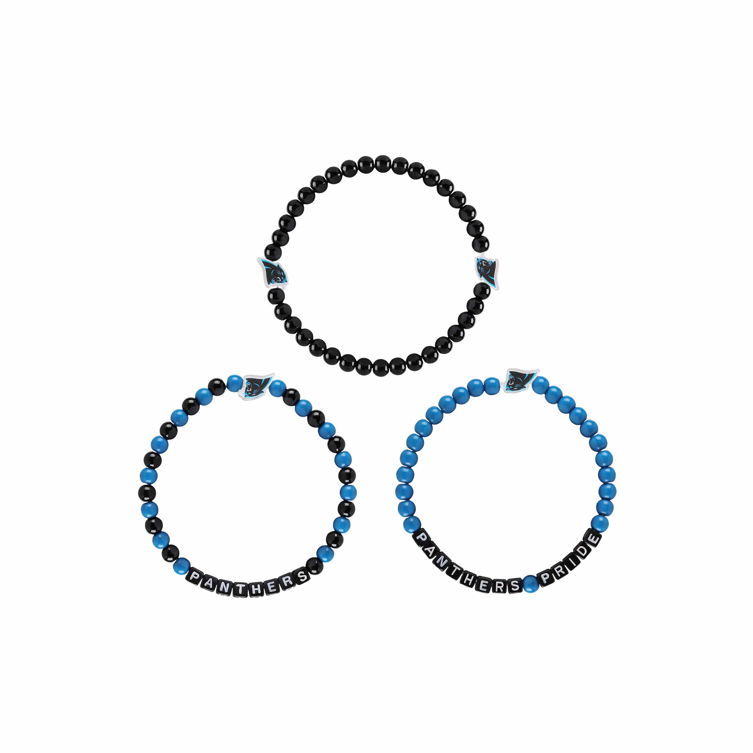 Carolina Panthers NFL 3 Pack Beaded Friendship Bracelet - Image 3