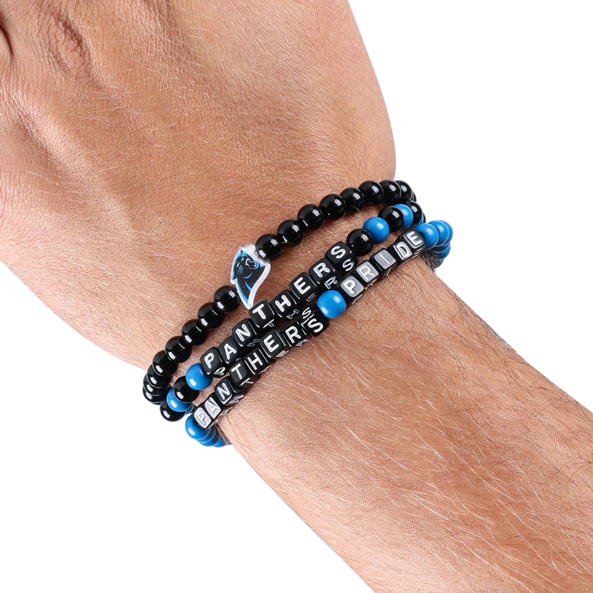 Carolina Panthers NFL 3 Pack Beaded Friendship Bracelet - Image 4