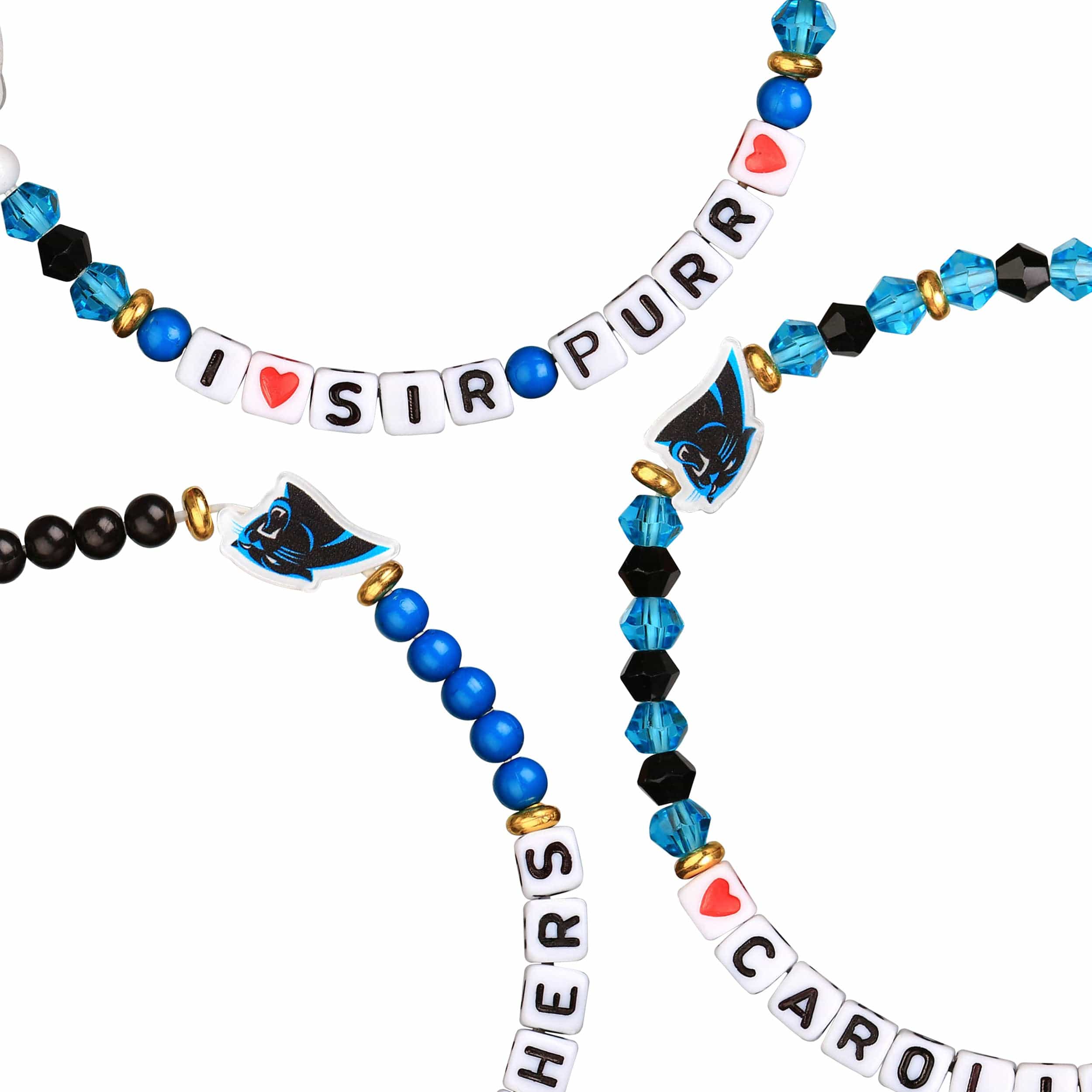 Carolina Panthers NFL 3 Pack Friendship Bracelet - Image 2