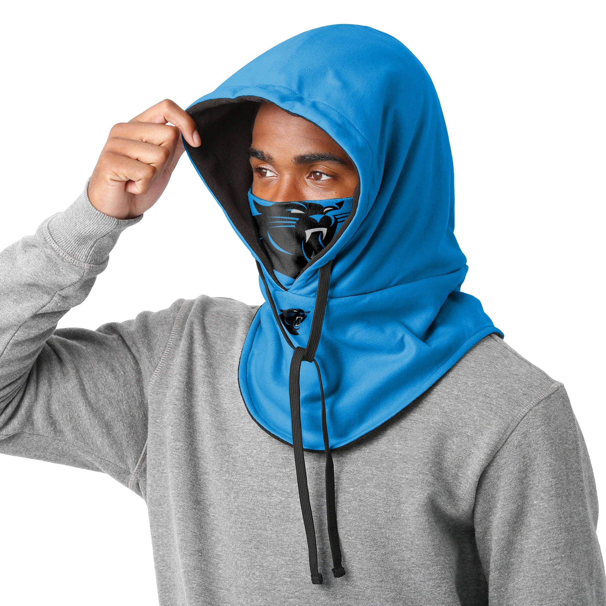 Carolina Panthers NFL Alternate Team Color Drawstring Hooded Gaiter - Image 3