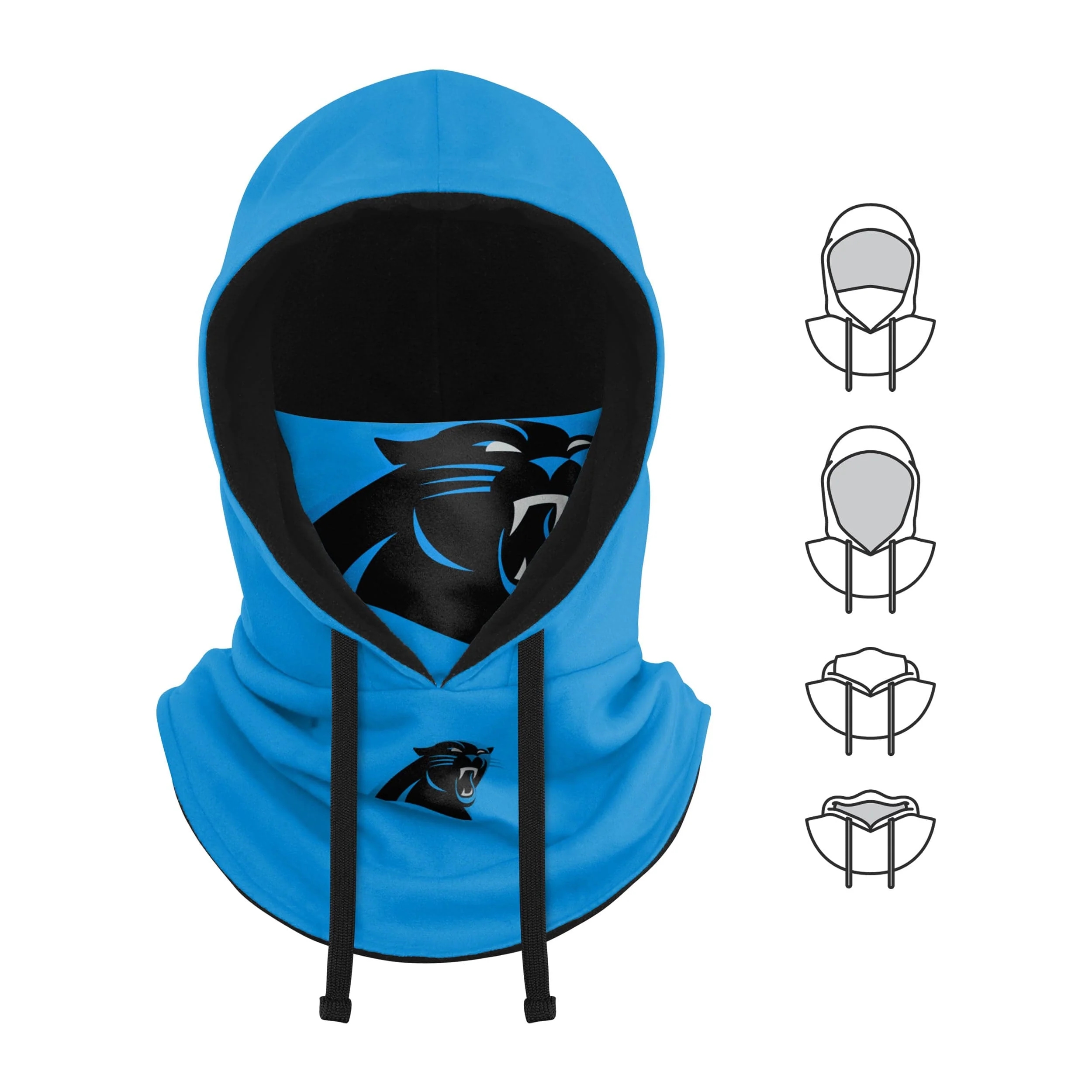 Carolina Panthers NFL Alternate Team Color Drawstring Hooded Gaiter - Image 5