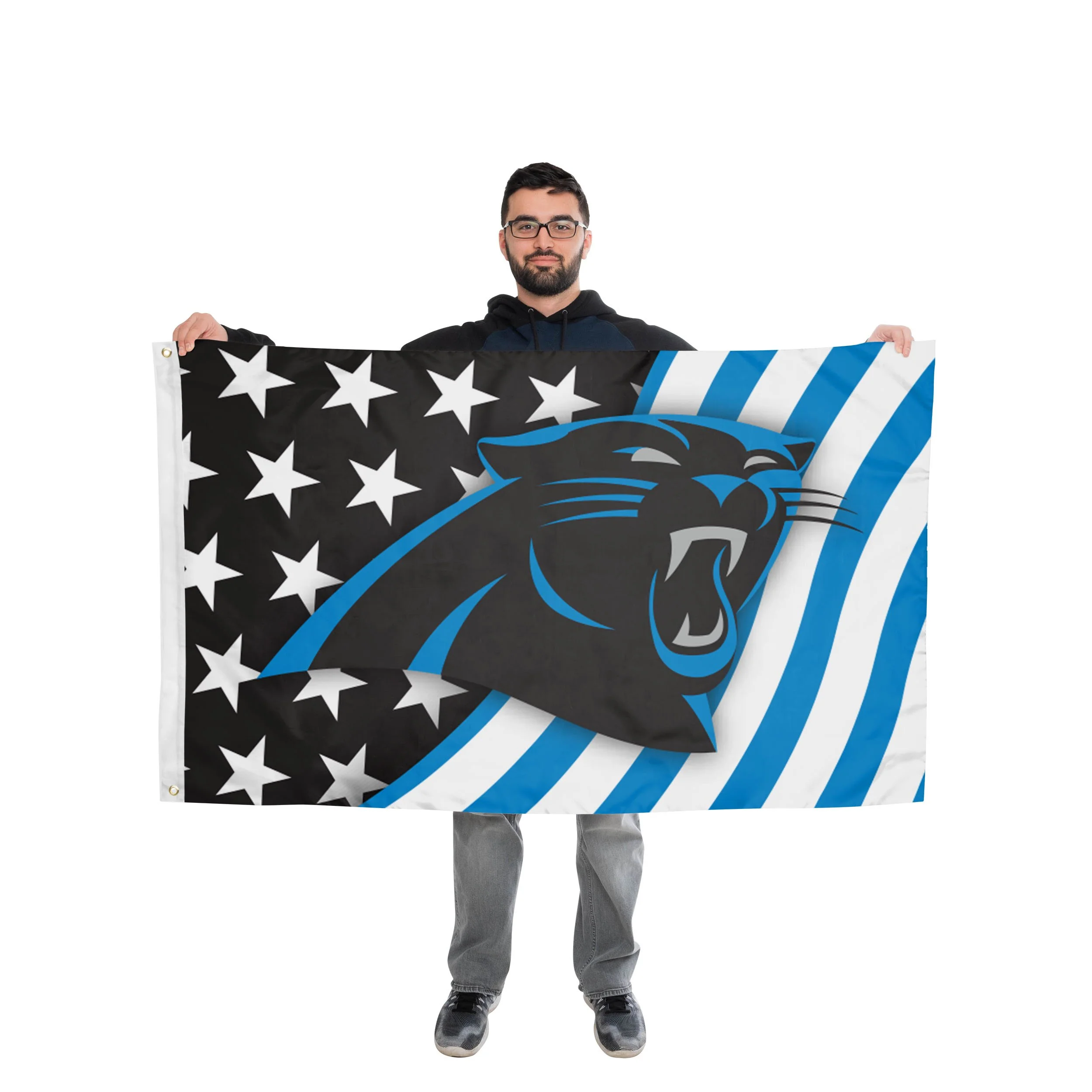Carolina Panthers NFL Americana Horizontal Flag - Image 2