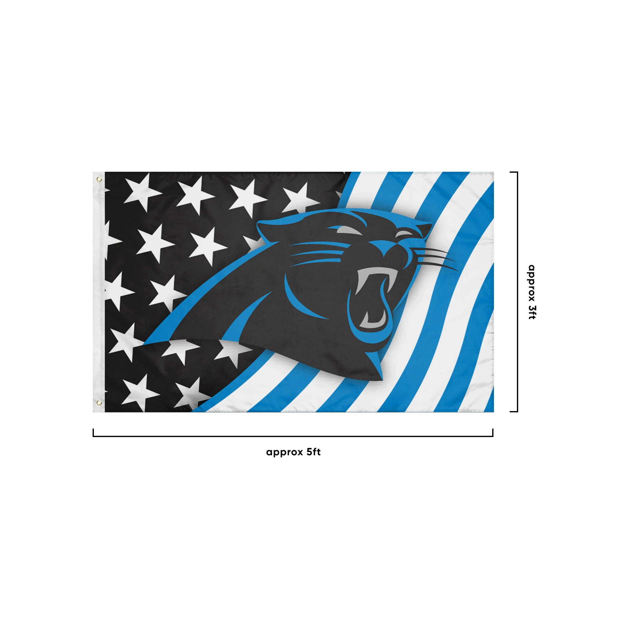 Carolina Panthers NFL Americana Horizontal Flag - Image 3
