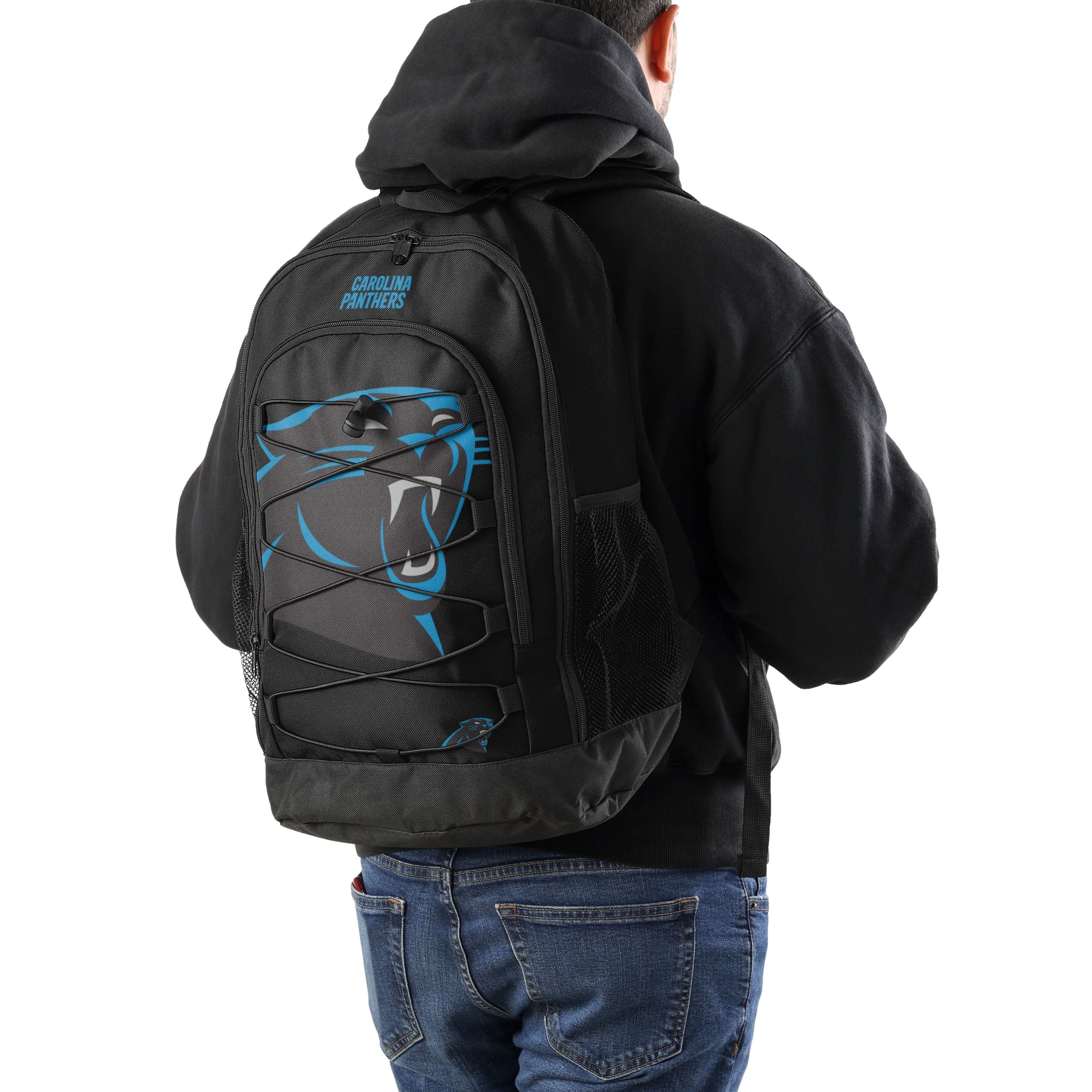 Carolina Panthers NFL Big Logo Bungee Backpack - Image 4