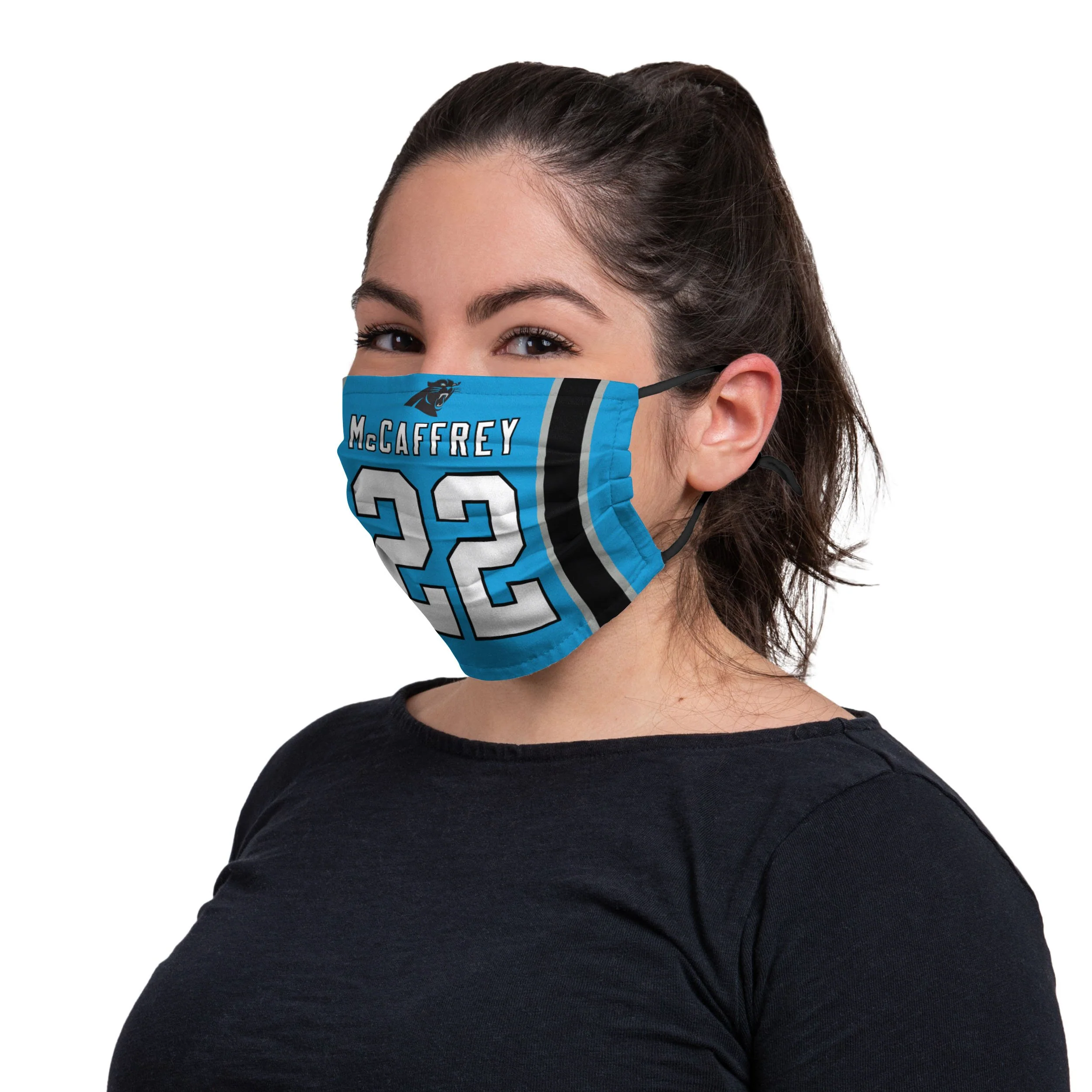 Carolina Panthers NFL Christian McCaffrey Adjustable Face Cover - Image 3