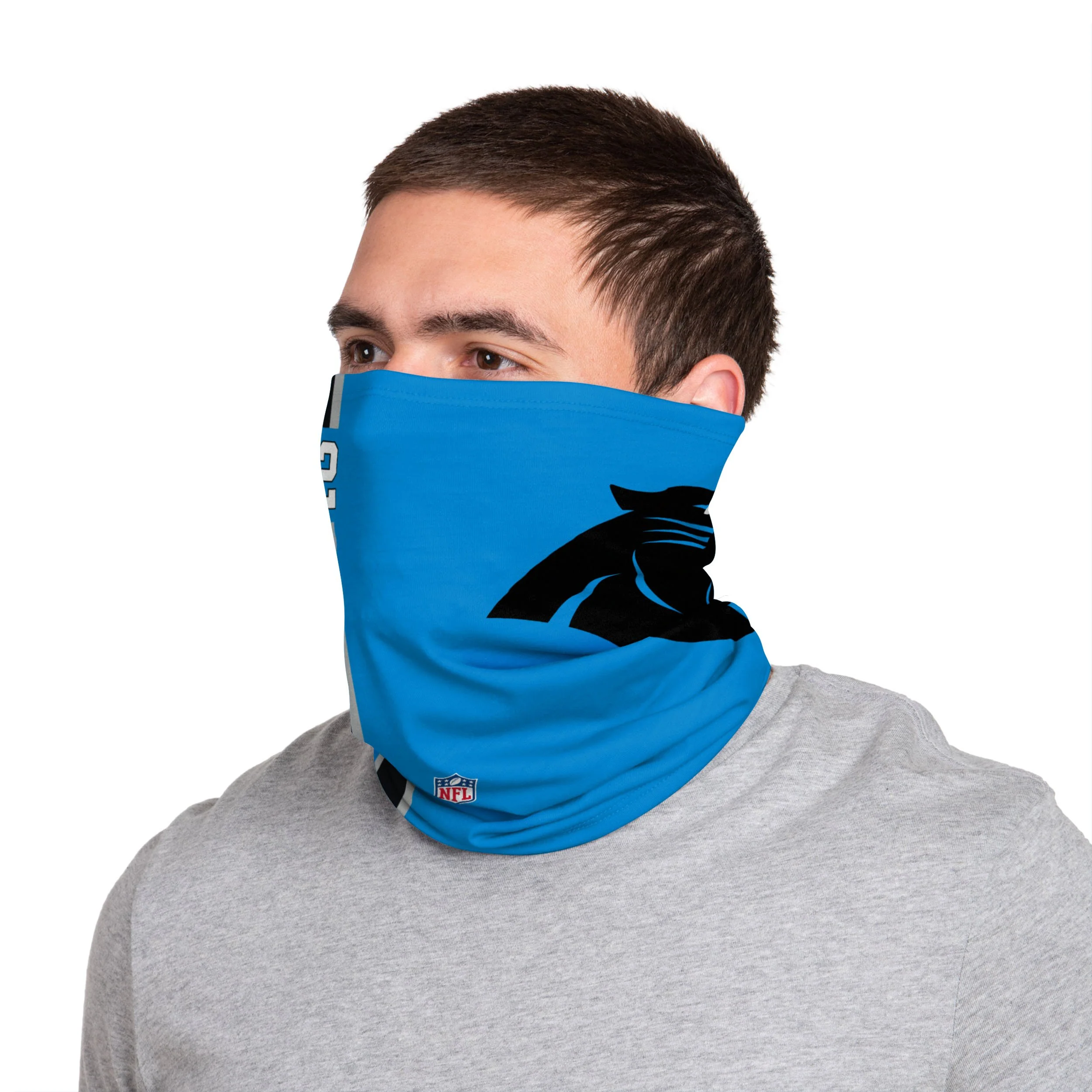 Carolina Panthers NFL Christian McCaffrey On-Field Sideline Logo Gaiter Scarf - Image 2