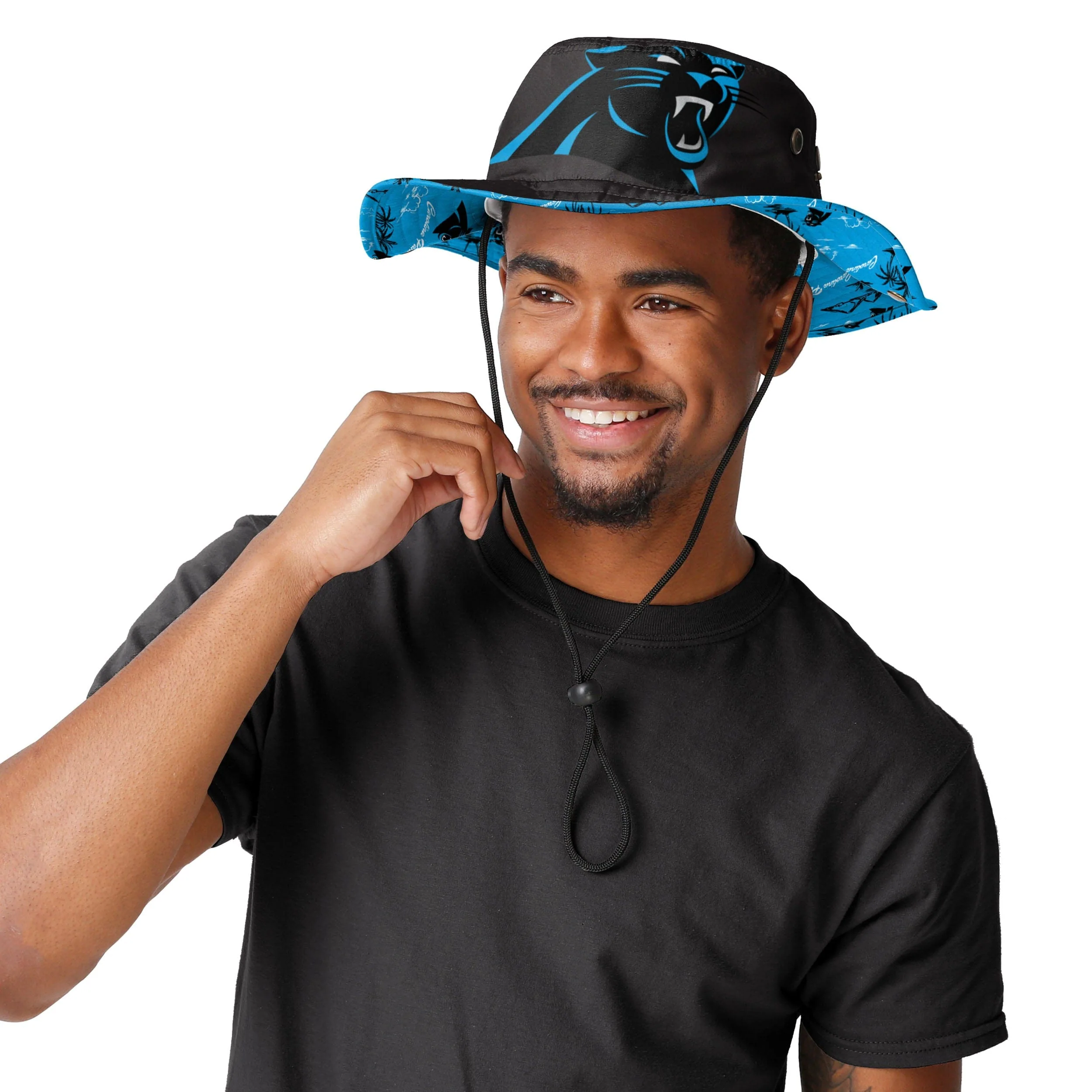 Carolina Panthers NFL Cropped Big Logo Hybrid Boonie Hat - Image 2