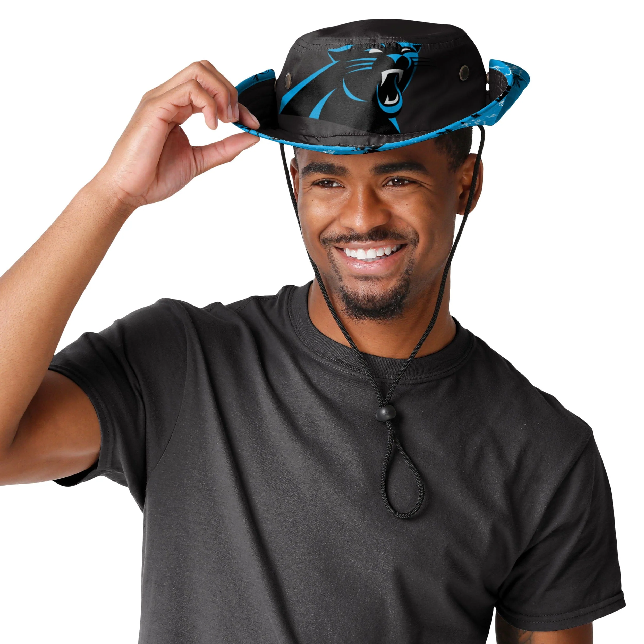 Carolina Panthers NFL Cropped Big Logo Hybrid Boonie Hat - Image 3