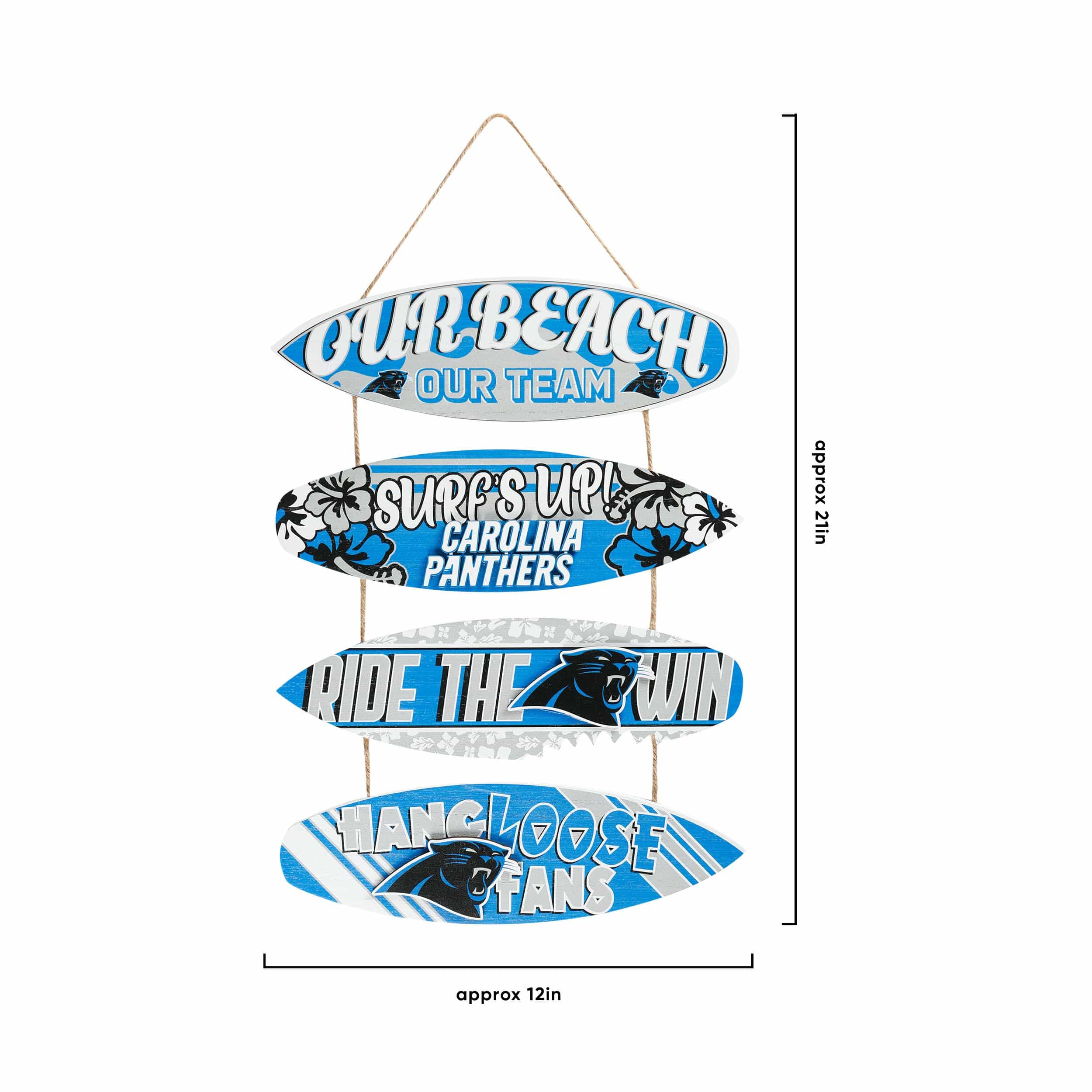 Carolina Panthers NFL Fancave Surfboard Sign - Image 3