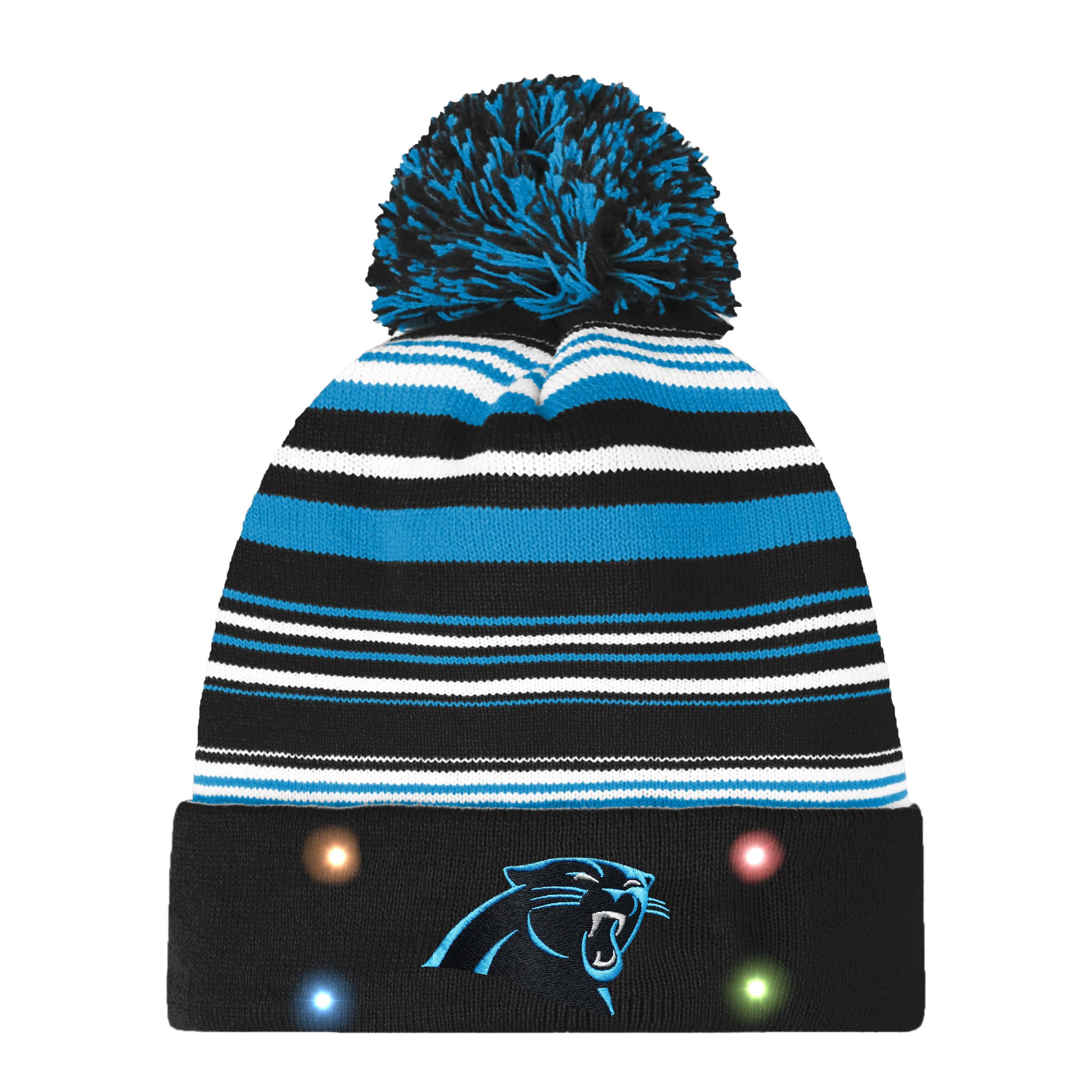 Carolina Panthers NFL Horizontal Stripe Light Up Beanie - Image 2