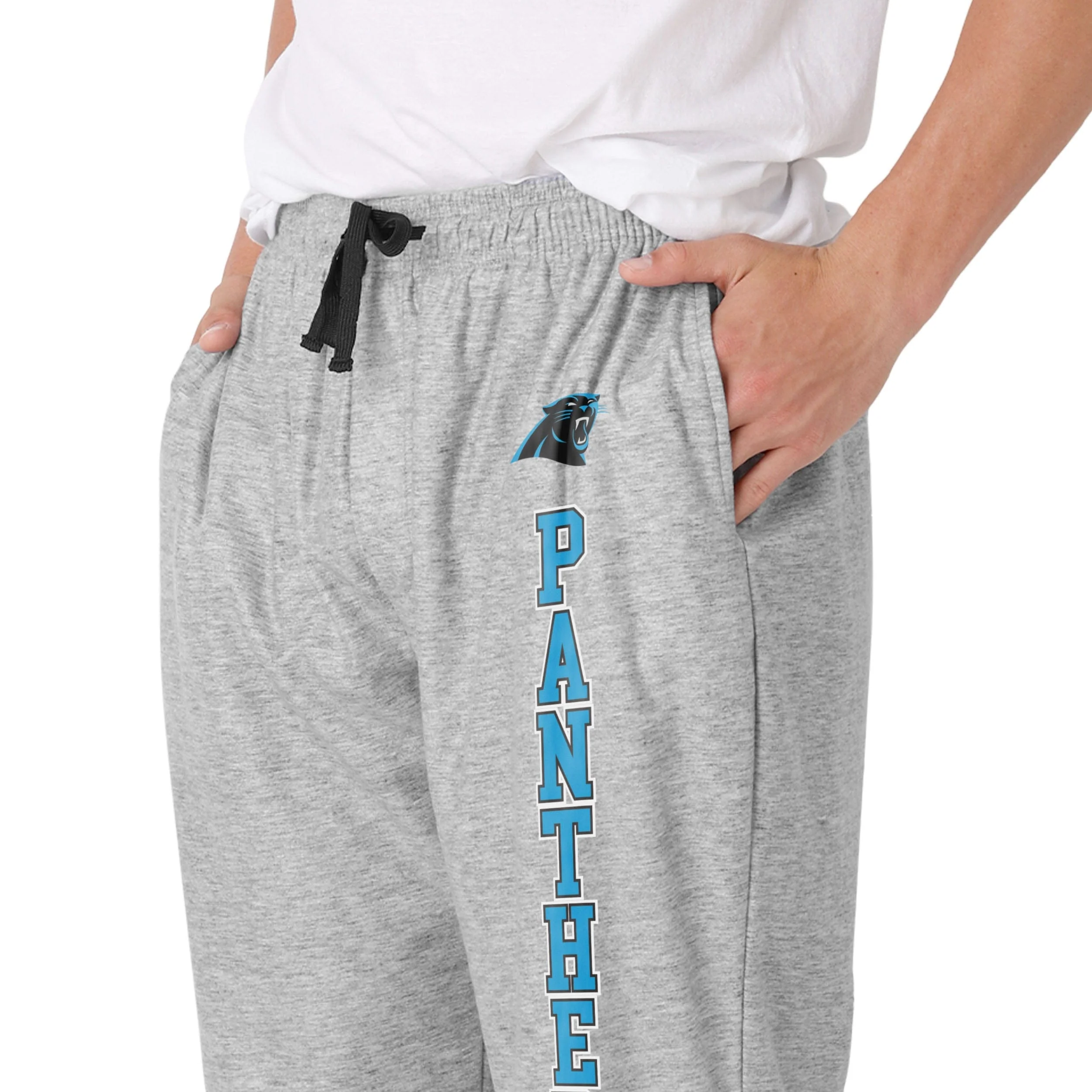Carolina Panthers NFL Mens Athletic Gray Lounge Pants - Image 3
