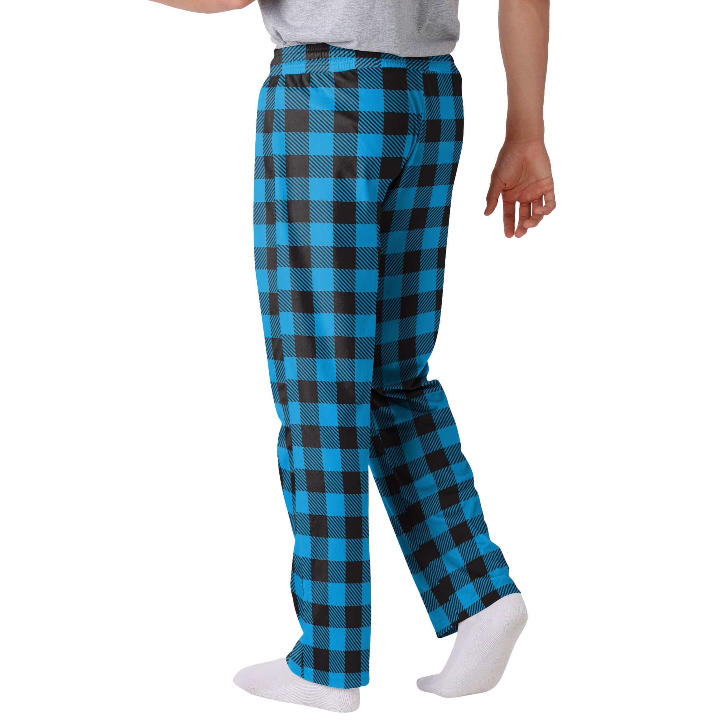 Carolina Panthers NFL Mens Buffalo Check Lounge Pants - Image 2