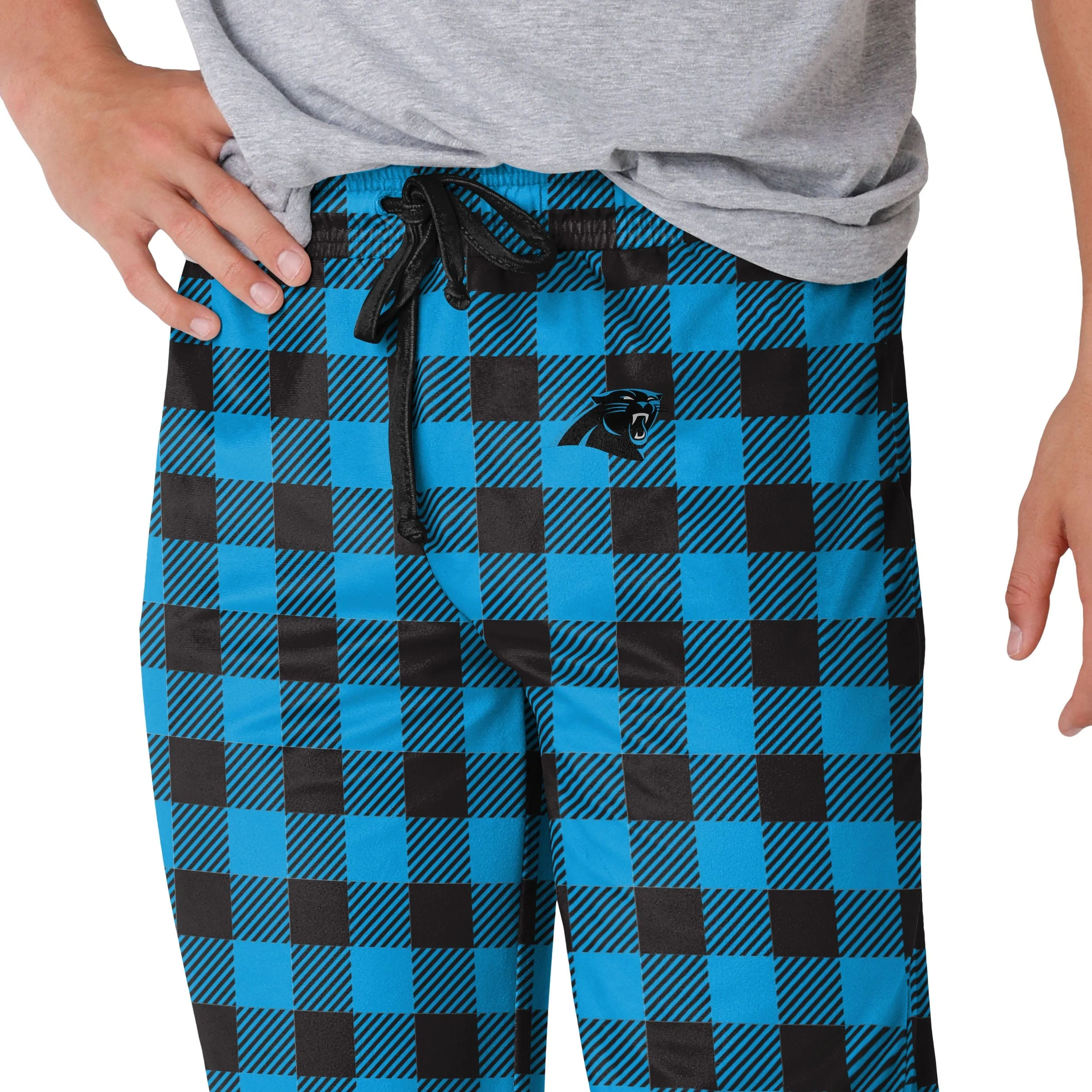 Carolina Panthers NFL Mens Buffalo Check Lounge Pants - Image 3