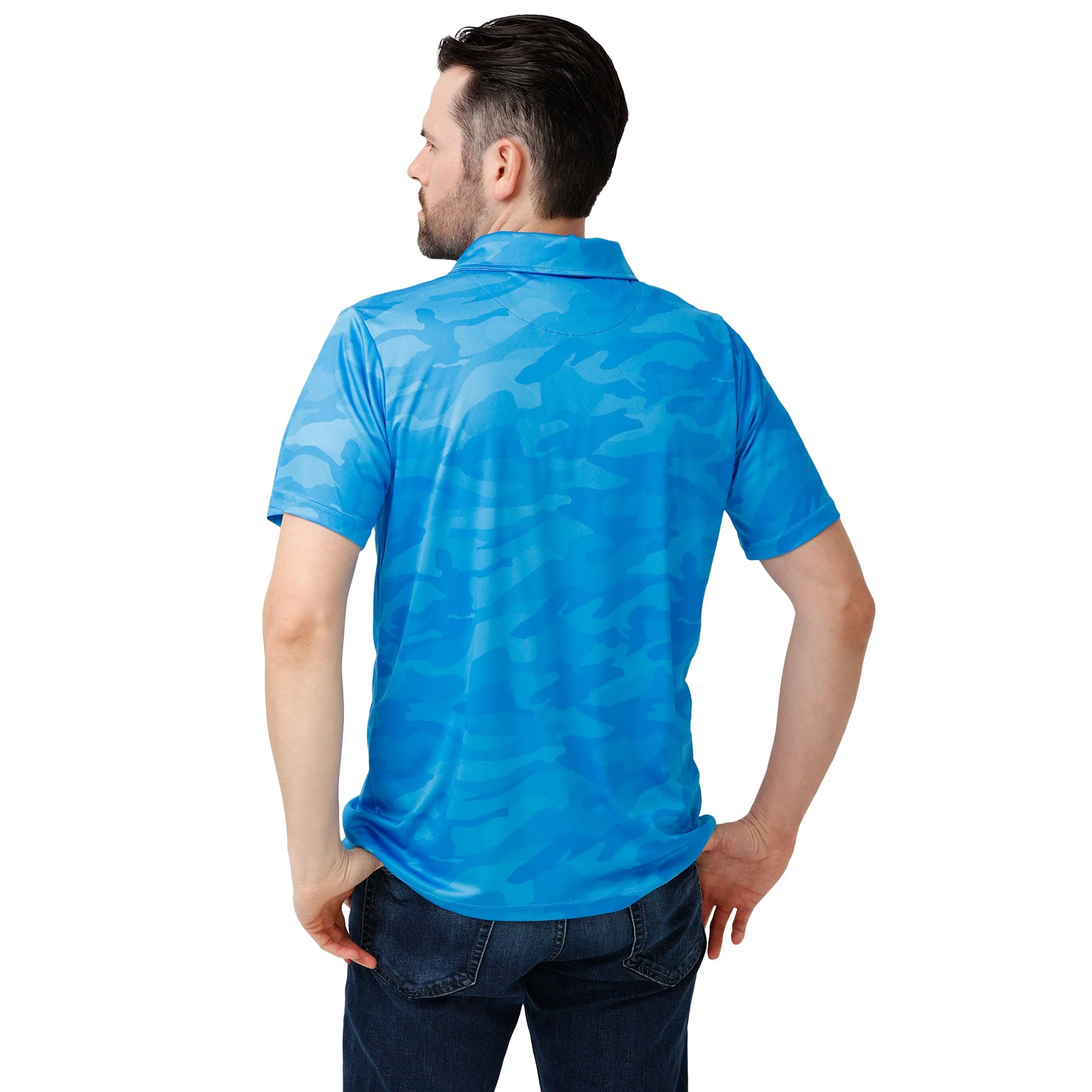 Carolina Panthers NFL Mens Color Camo Polyester Polo - Image 3