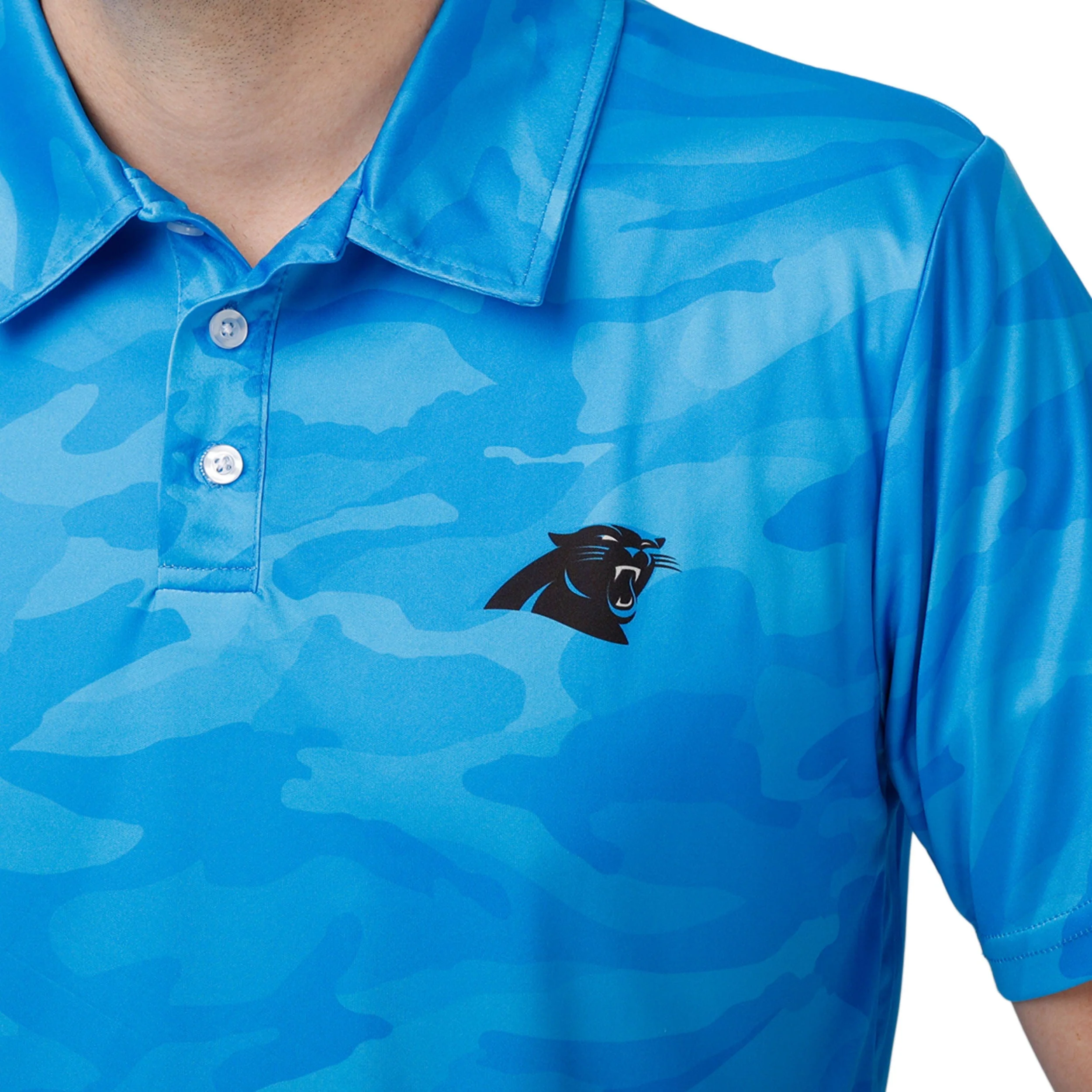 Carolina Panthers NFL Mens Color Camo Polyester Polo - Image 4