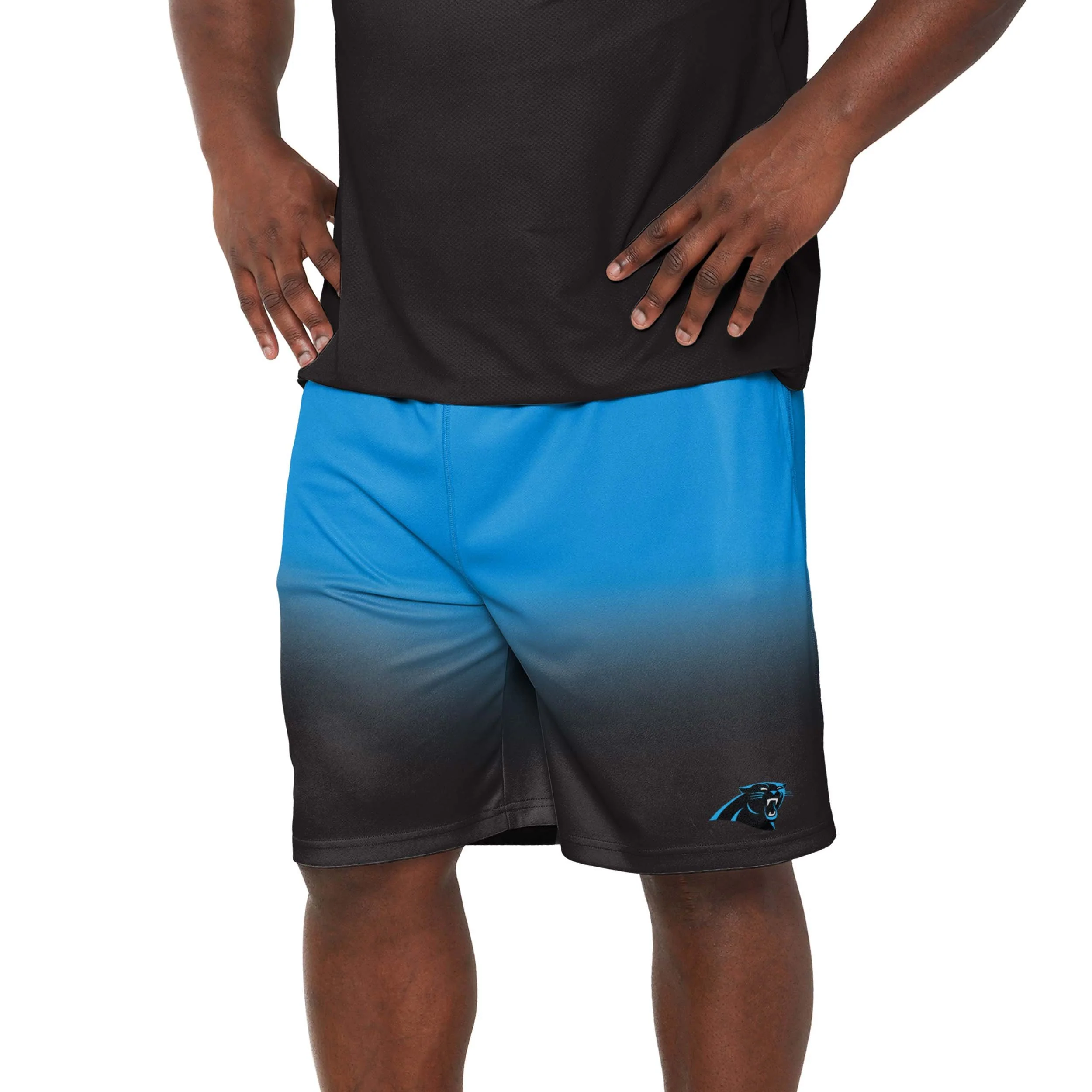 Carolina Panthers NFL Mens Game Ready Gradient Training Shorts - Image 2